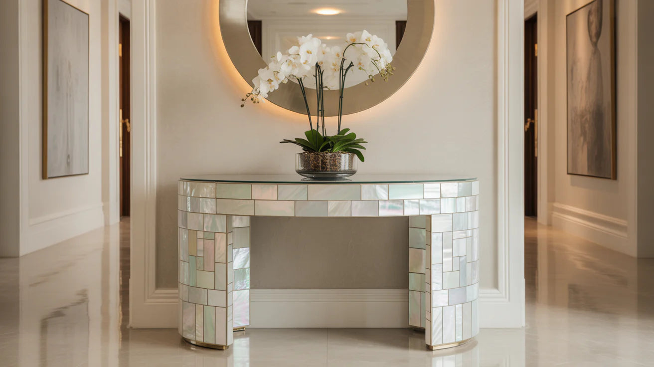Mother Of Pearl Console Table