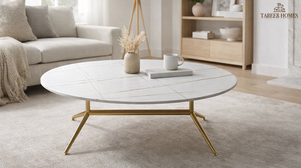 blue artisanal coffee table