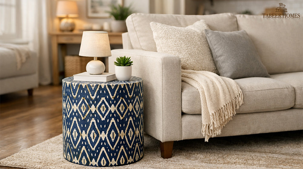 blue designer side table