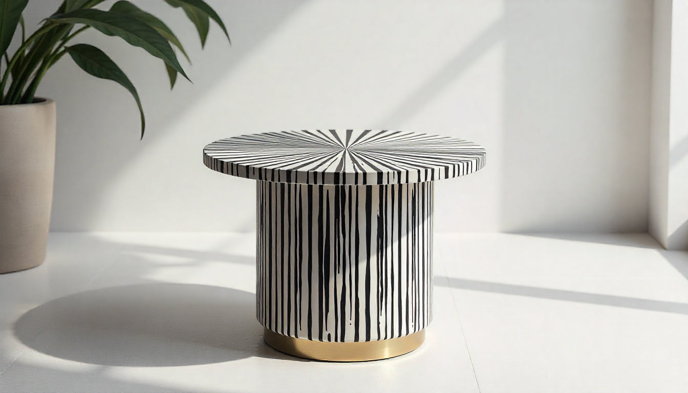 bone inlay side table