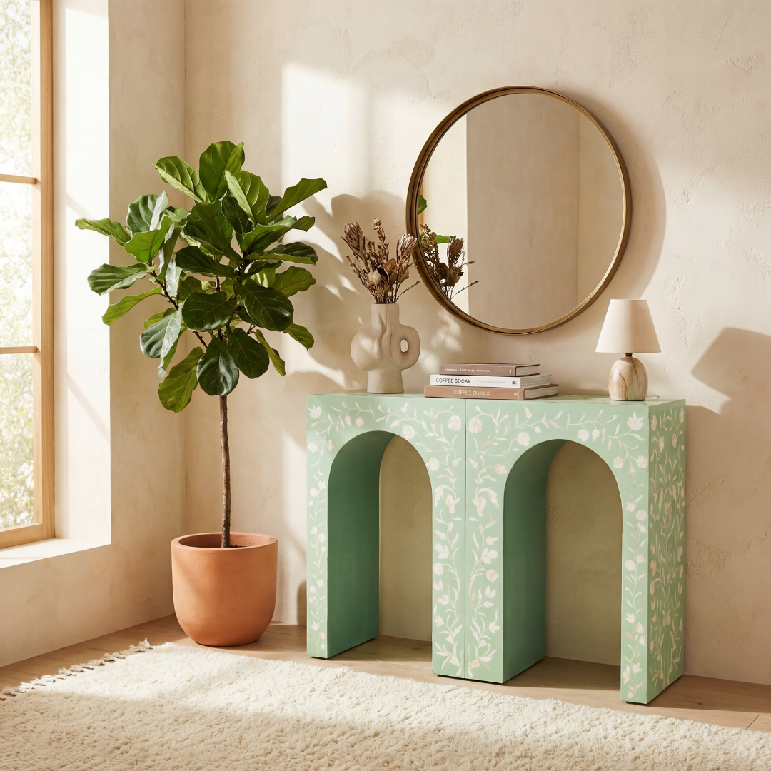 Rosetta Console - Green Bone Inlay