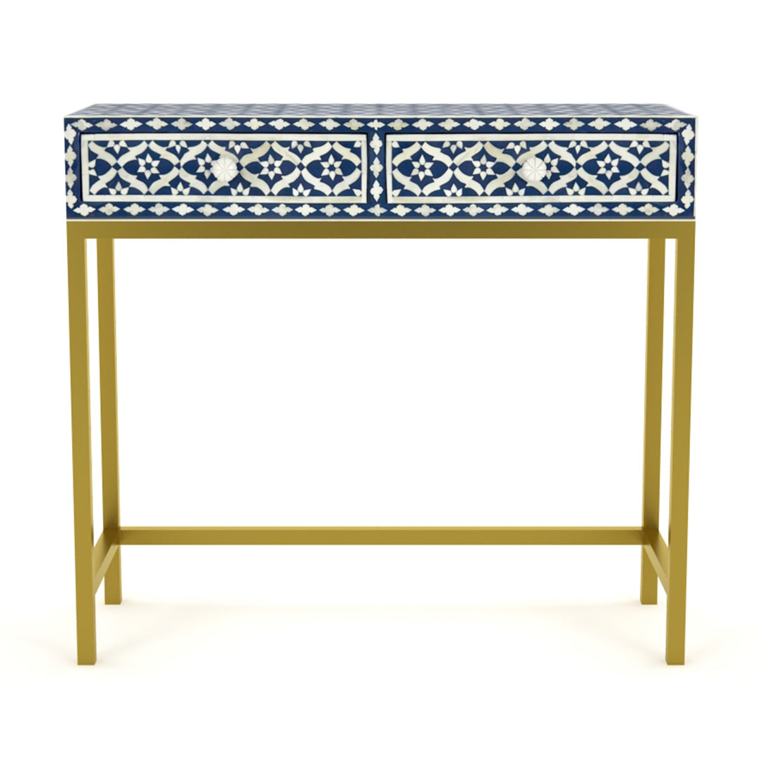 Inayat Mini Dresser Console - Navy Blue Bone Inlay - Tabeer Homes