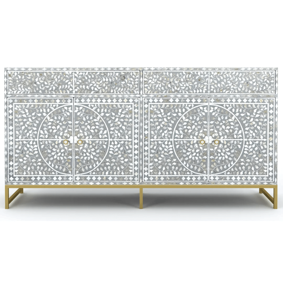 Jade Sideboard Buffet - Grey Mother of Pearl Inlay - Tabeer Homes
