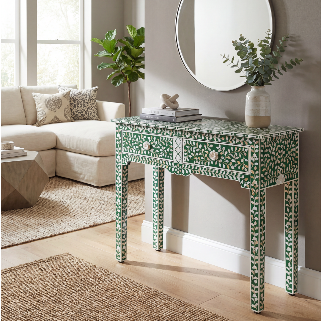 وحدة تحكم وخزانة ملابس إيريس - مرصعة بعرق اللؤلؤ الأخضر