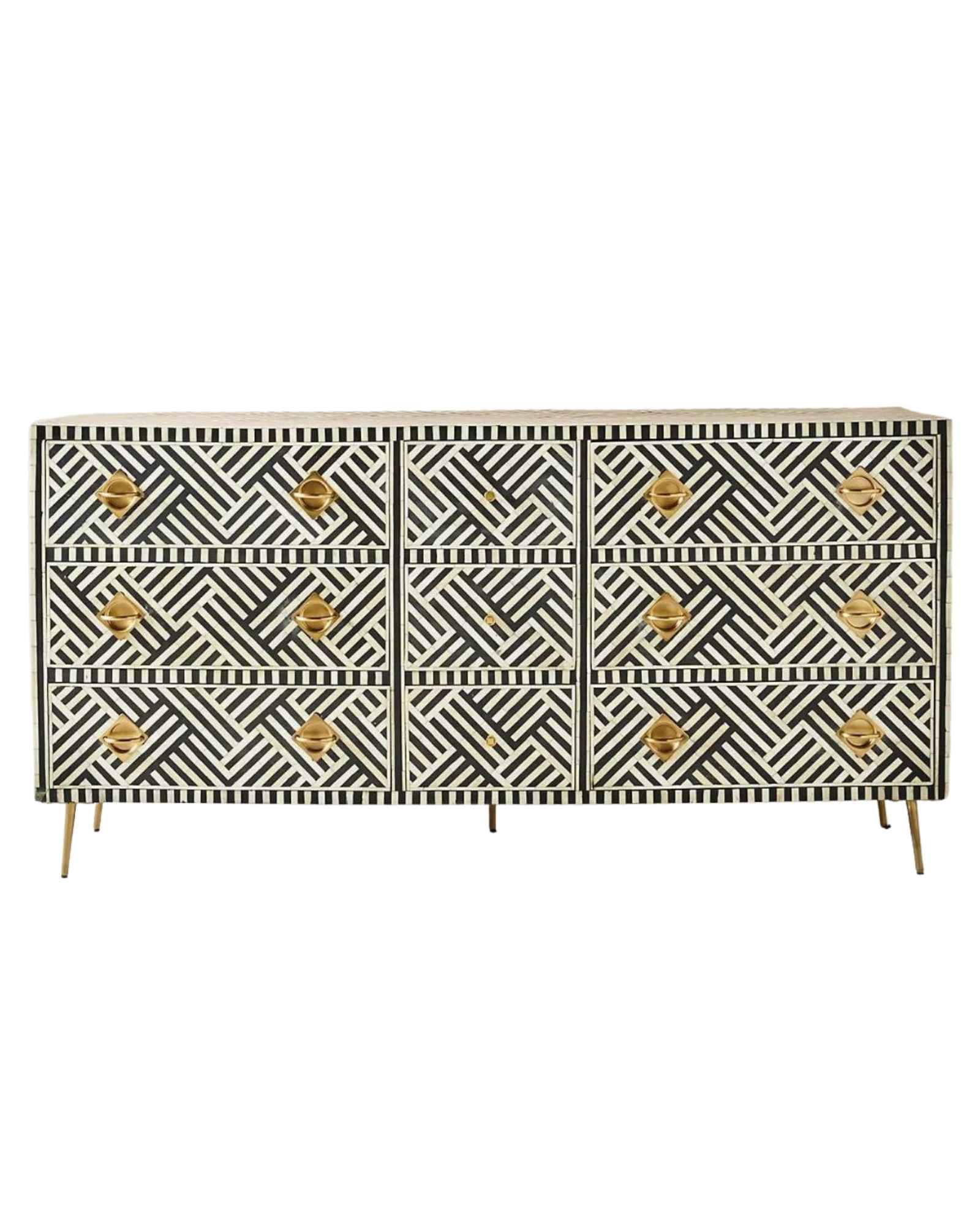 Ameerah Chest of Drawers - Black & White Bone Inlay - Tabeer Homes