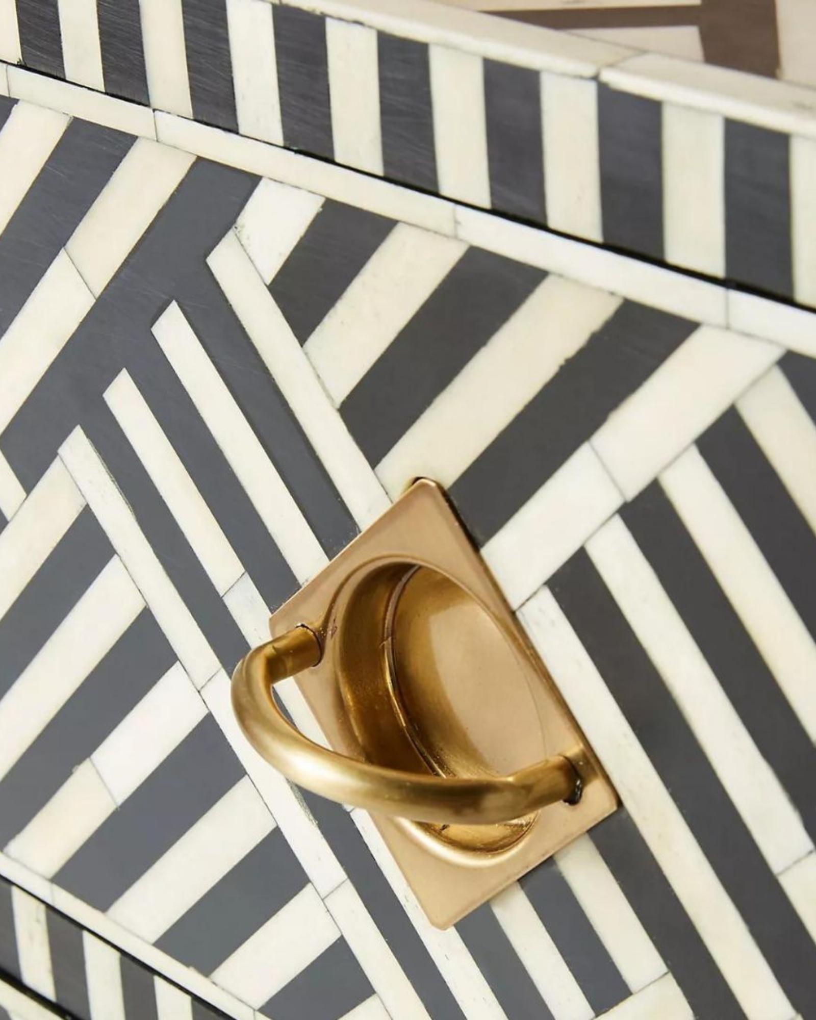 Ameerah Chest of Drawers - Black & White Bone Inlay - Tabeer Homes