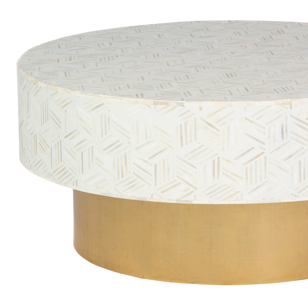 Ameerah Coffee Table - White Bone Inlay