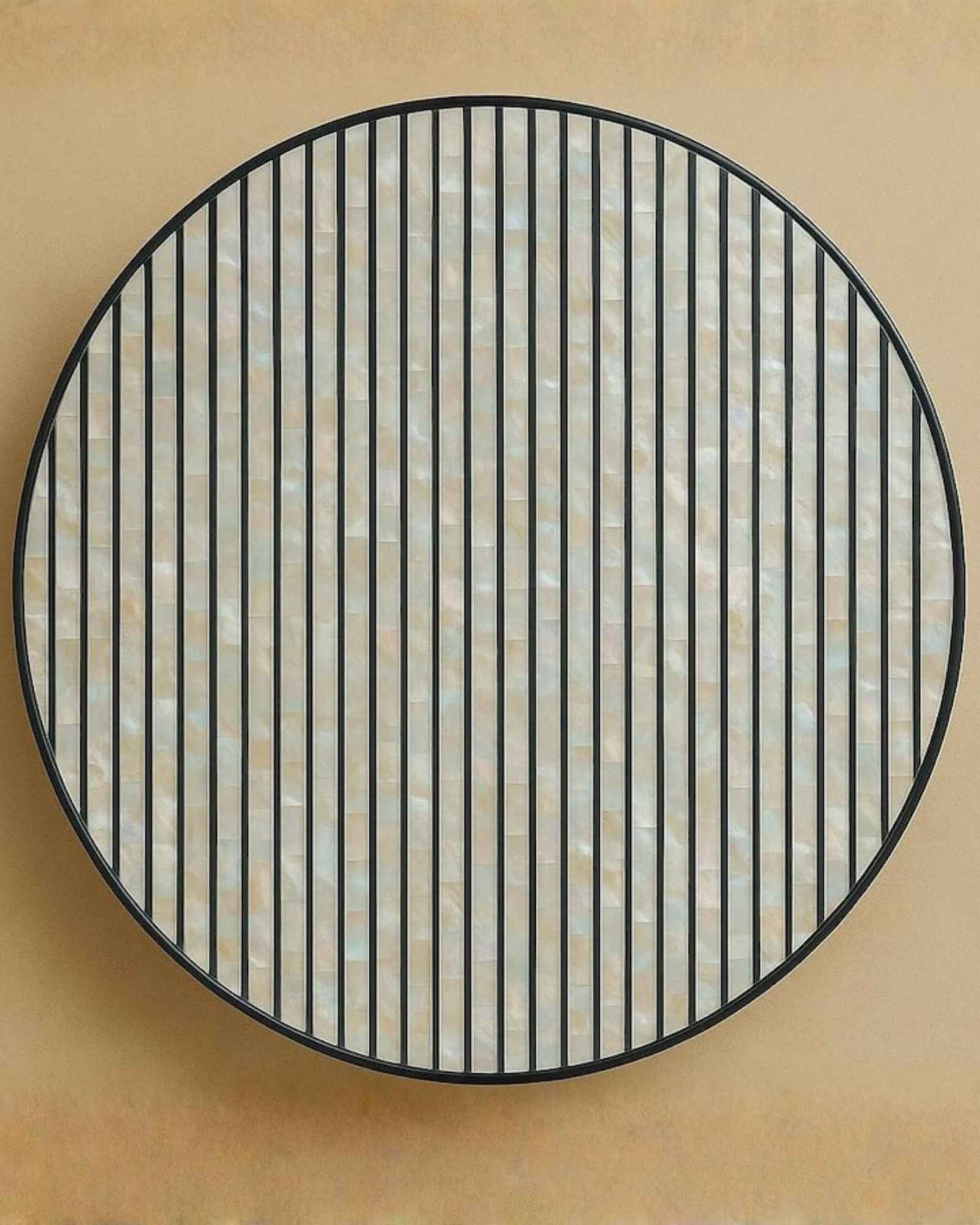 Astra Black and white Mother of Pearl Inlay Dining Table by Tabeer Homes
