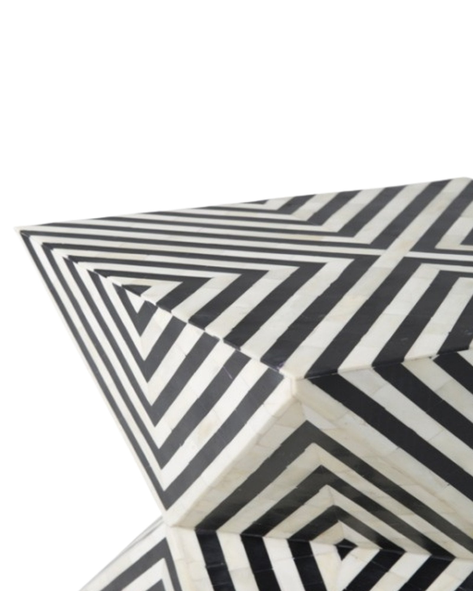 Athaar Side Table - Black & White Bone Inlay - Tabeer Homes