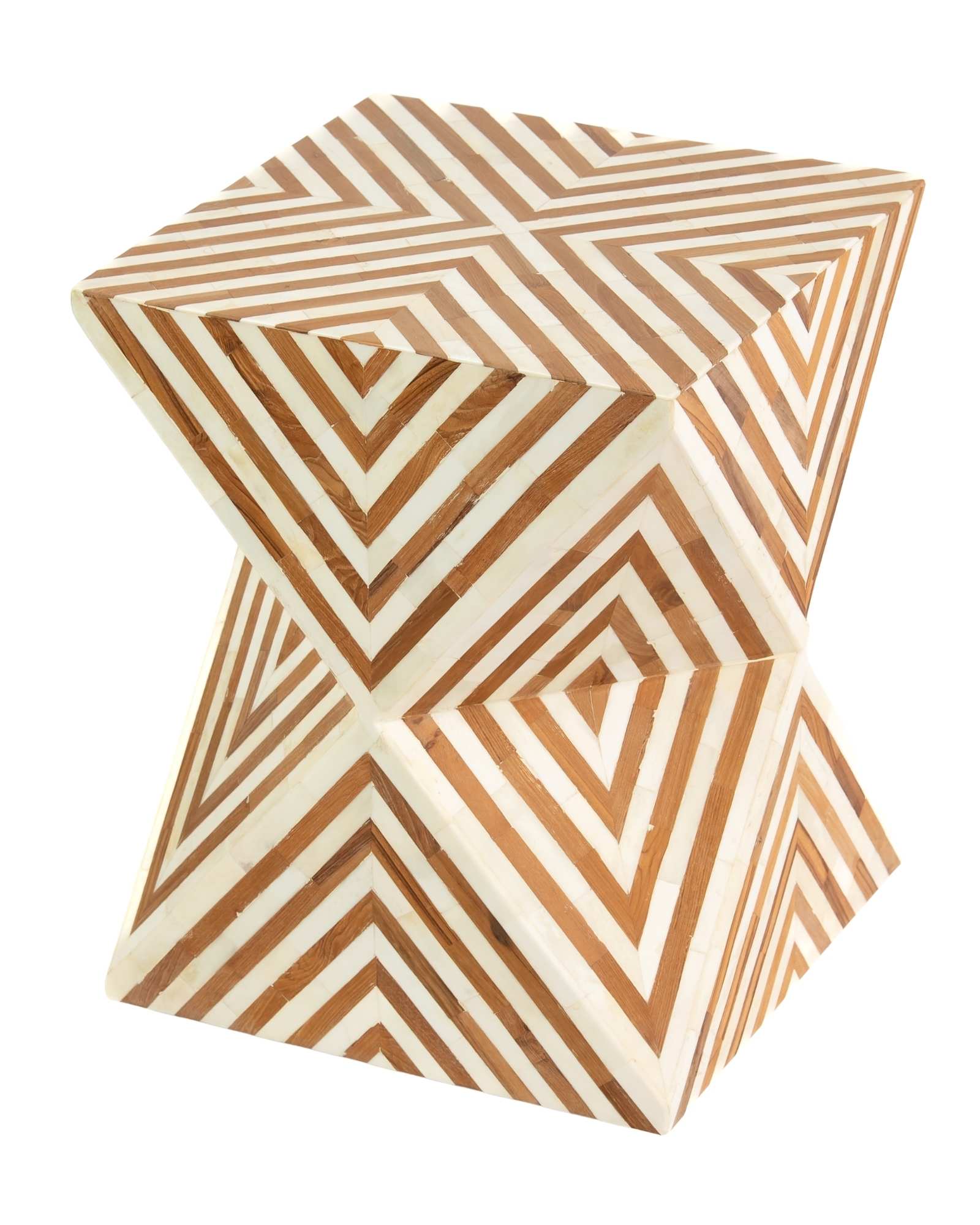 Athaar Side Table - Brown Bone Inlay
