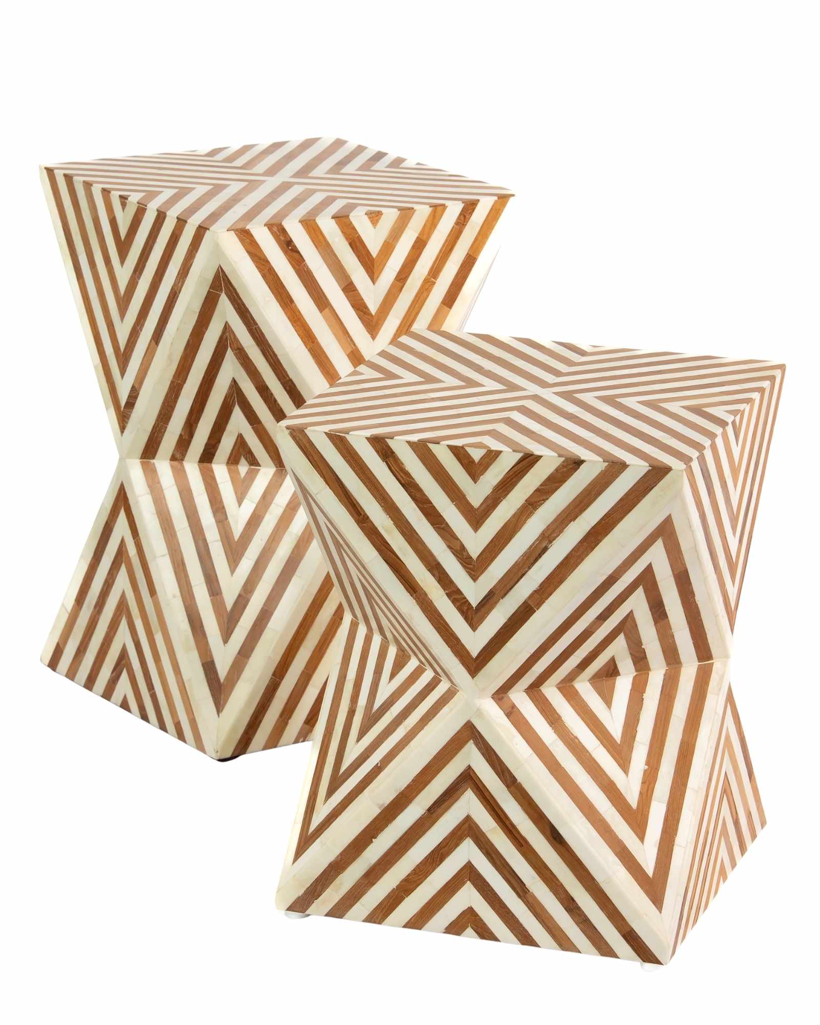 Athaar Side Table - Brown Bone Inlay