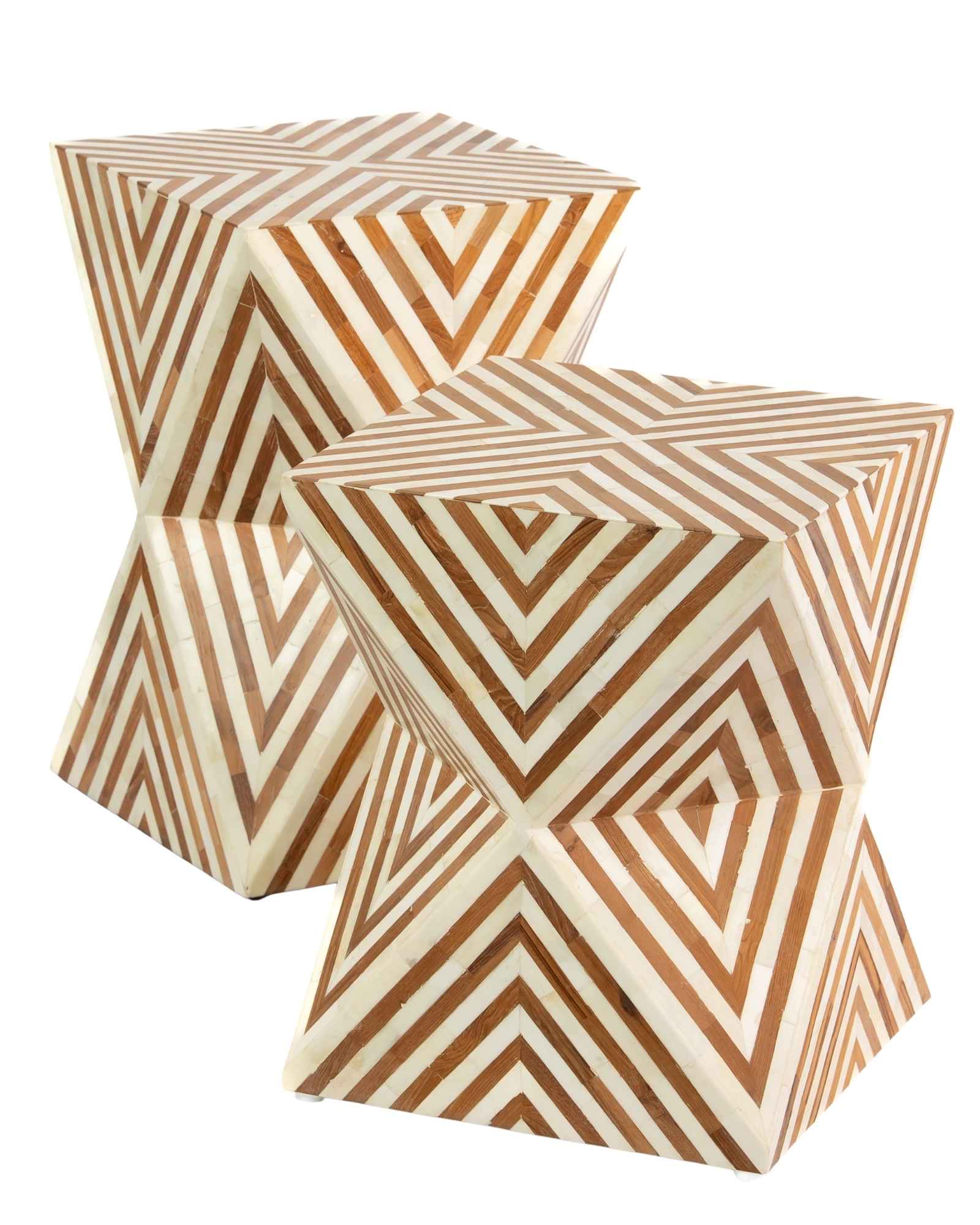 Athaar Side Table - Brown Bone Inlay