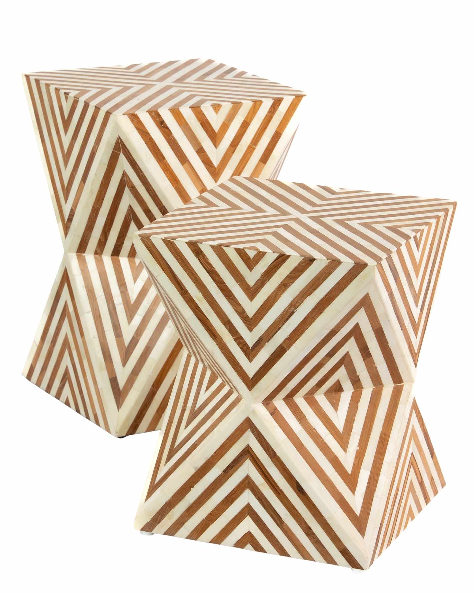 Athaar Side Table - Brown Bone Inlay
