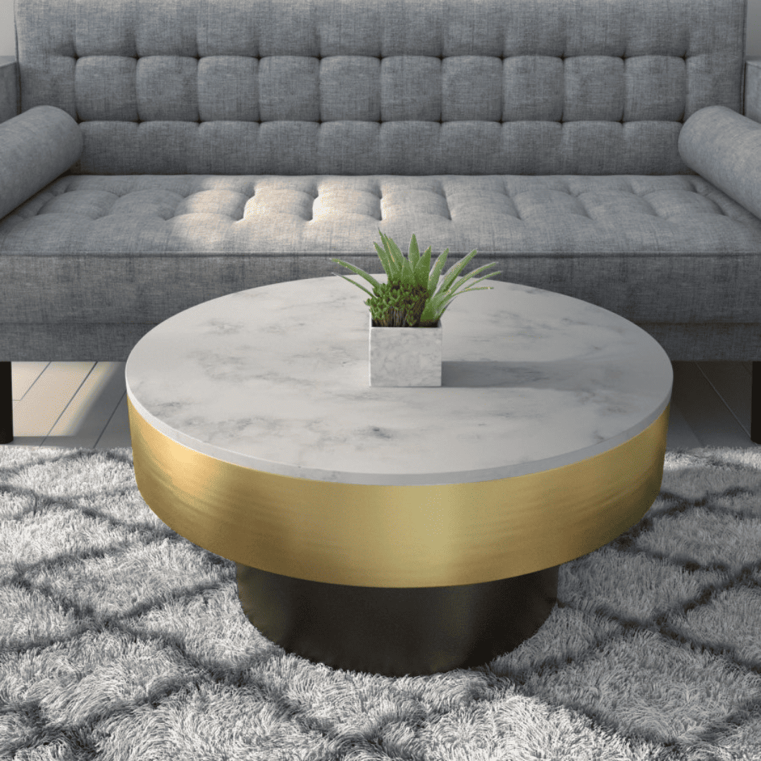 Avo Coffee Table with a luxurious white marble top