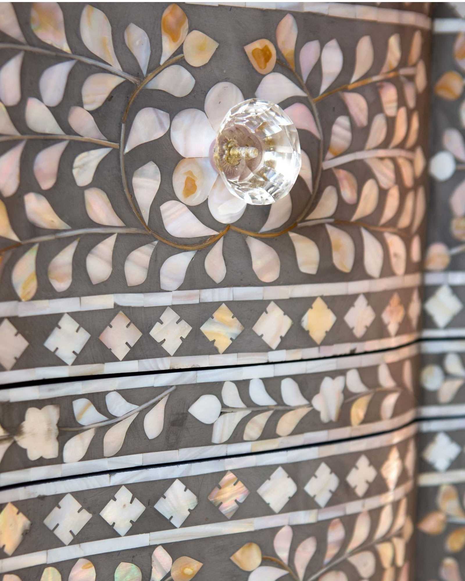 Caprera Chest of Drawers - Grey Mother of Pearl - Tabeer Homes
