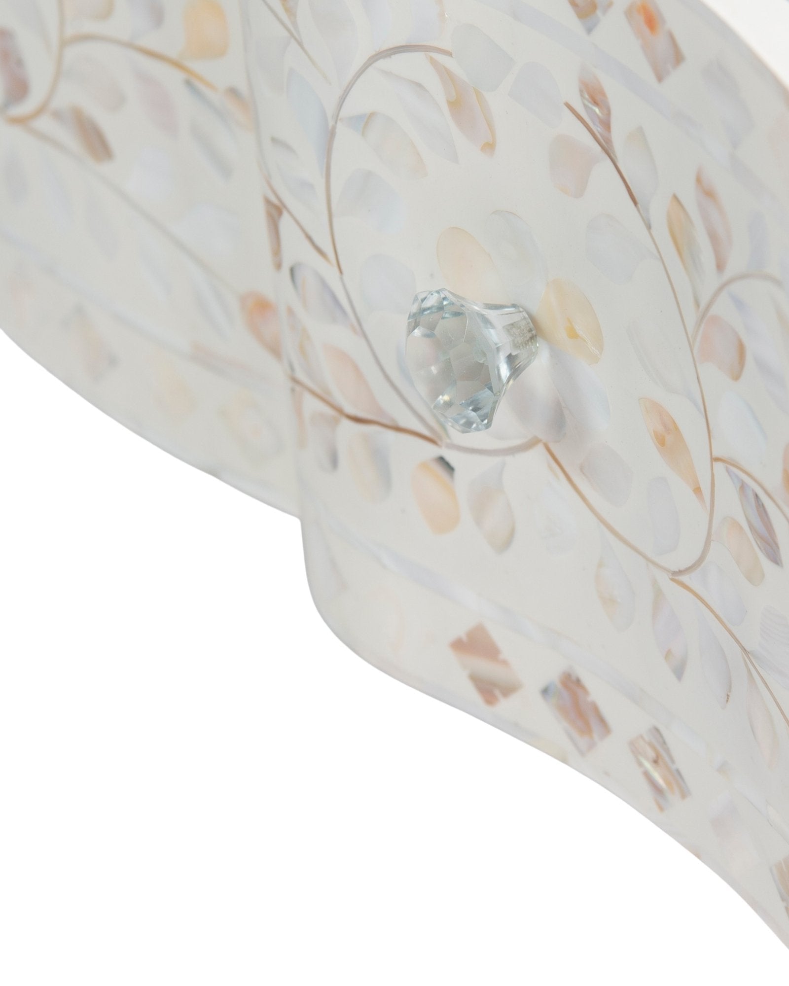 Mother of pearl inlay chest of drawers featuring intricate floral pattern in white and multitone, handcrafted furniture piece