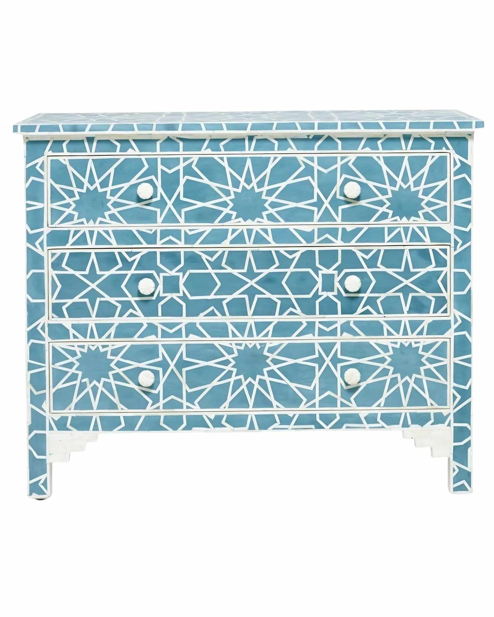 Cyrus Chest of Drawers - Blue Bone Inlay - Tabeer Homes