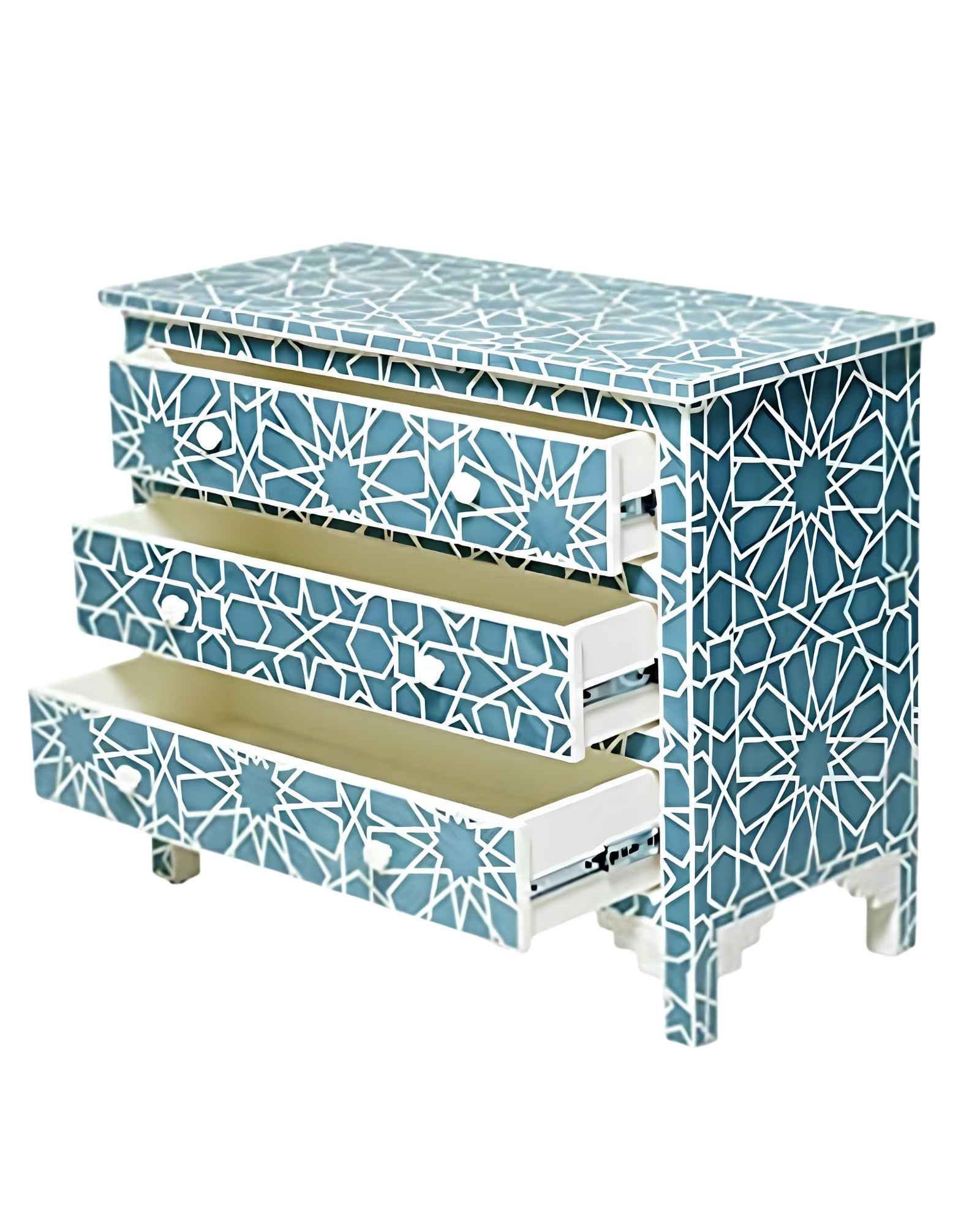Cyrus Chest of Drawers - Blue Bone Inlay - Tabeer Homes