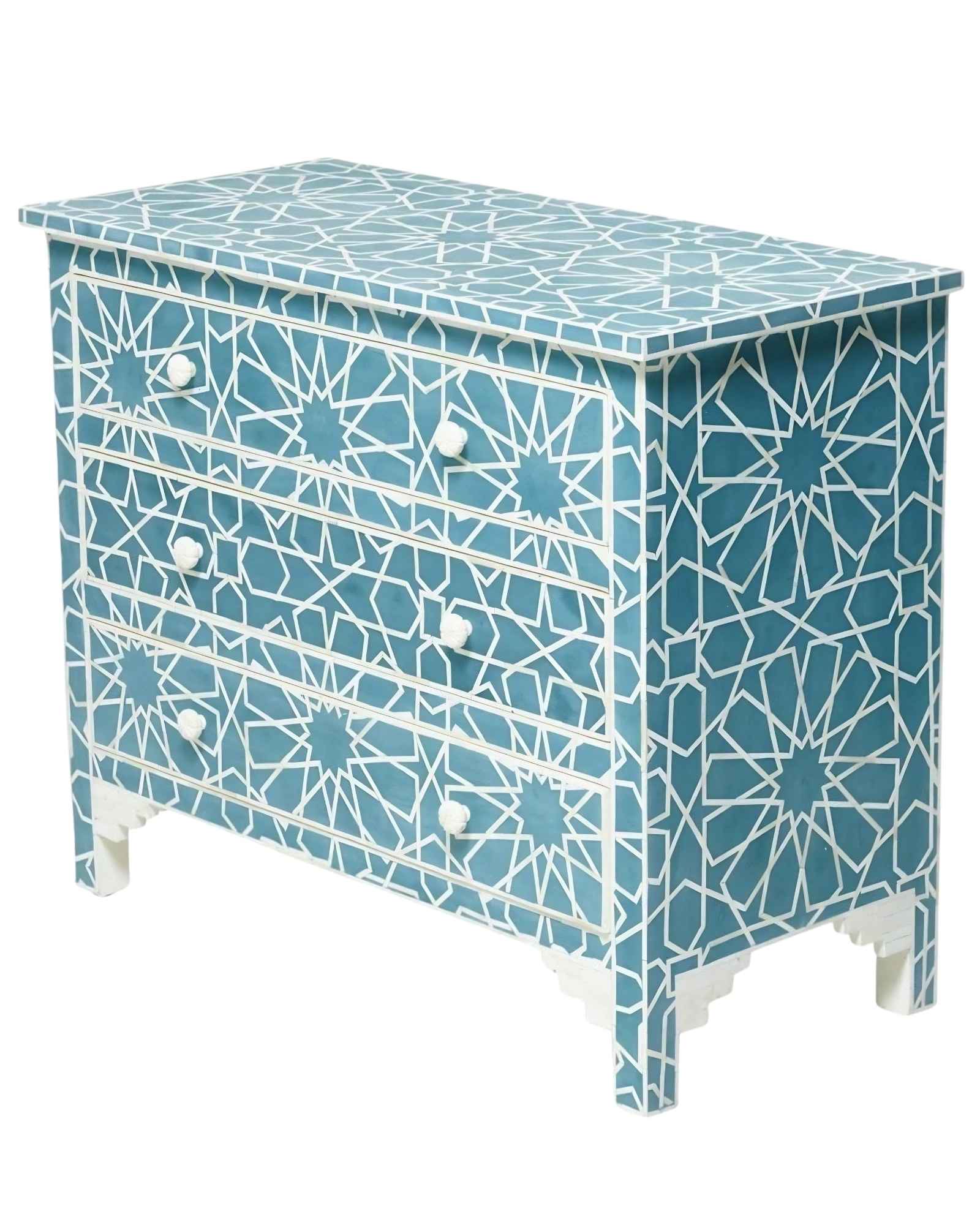 Cyrus Chest of Drawers - Blue Bone Inlay - Tabeer Homes