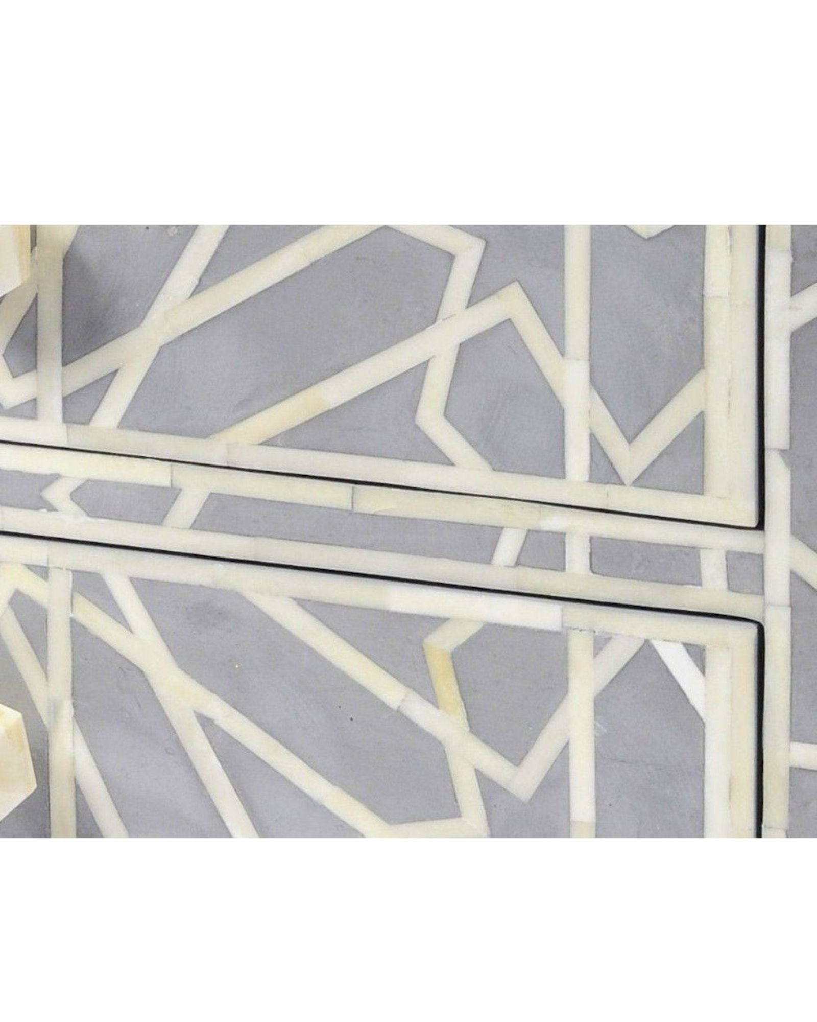 Cyrus Side Drawer - Grey Bone Inlay - Tabeer Homes