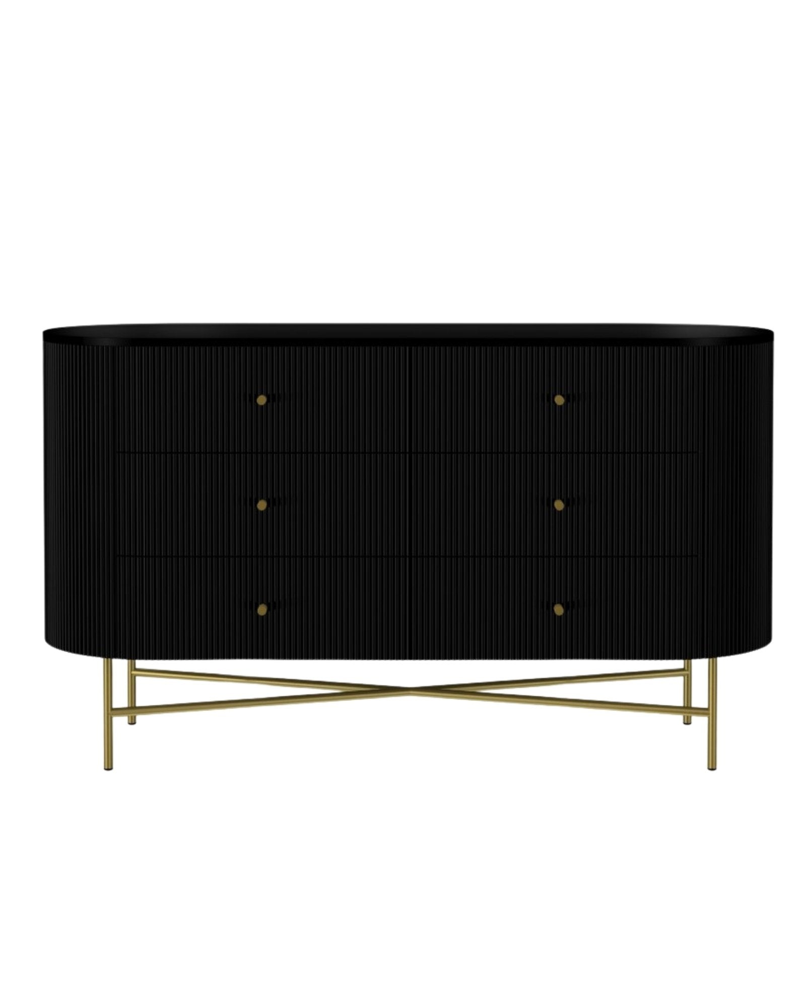 Daraj Big Chest of Drawers - Black Wood - Tabeer Homes