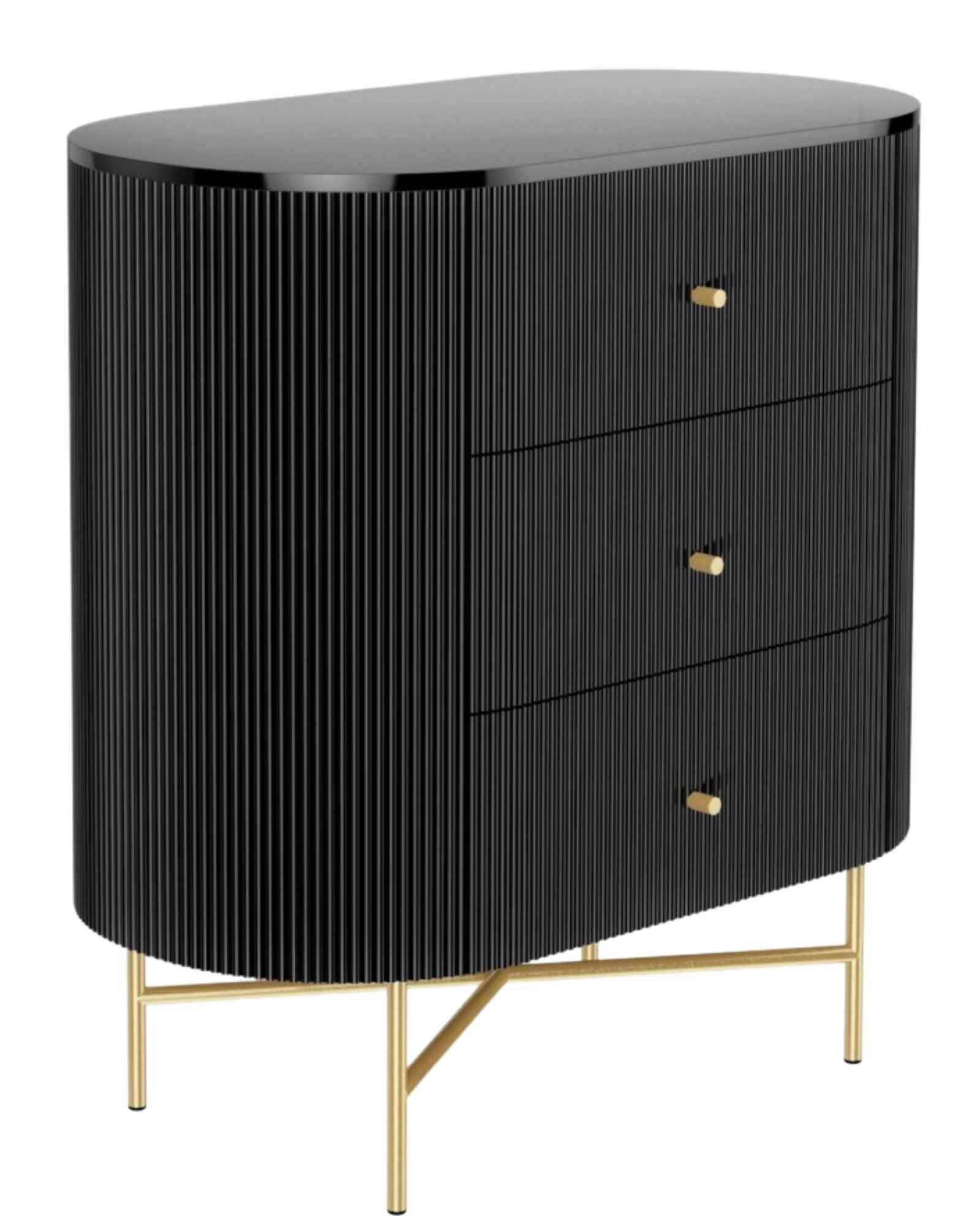 Daraj Chest of Drawers - Black Wood - Tabeer Homes