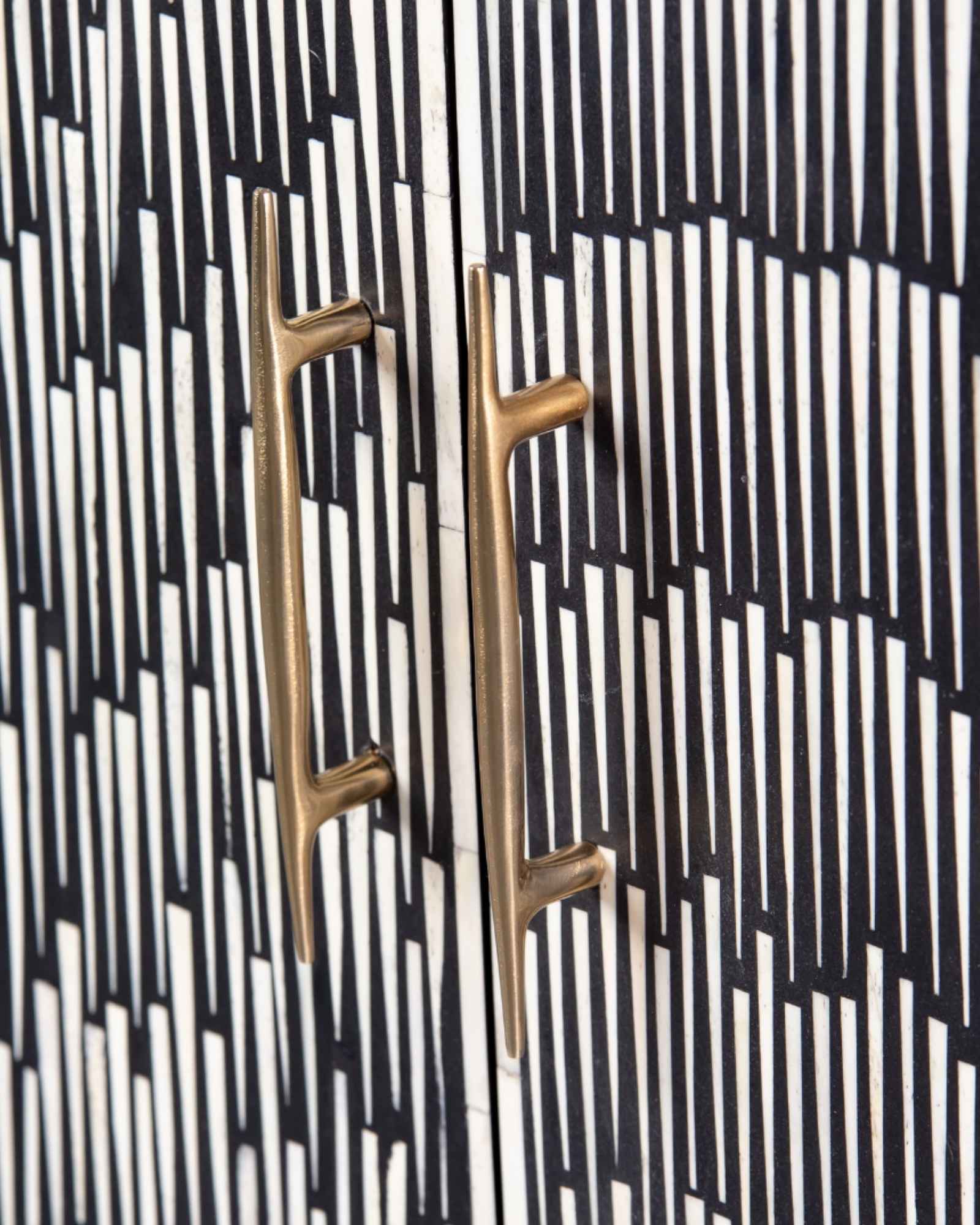Elnaz Bar Cabinet - Black & White Bone Inlay by Tabeer Homes
