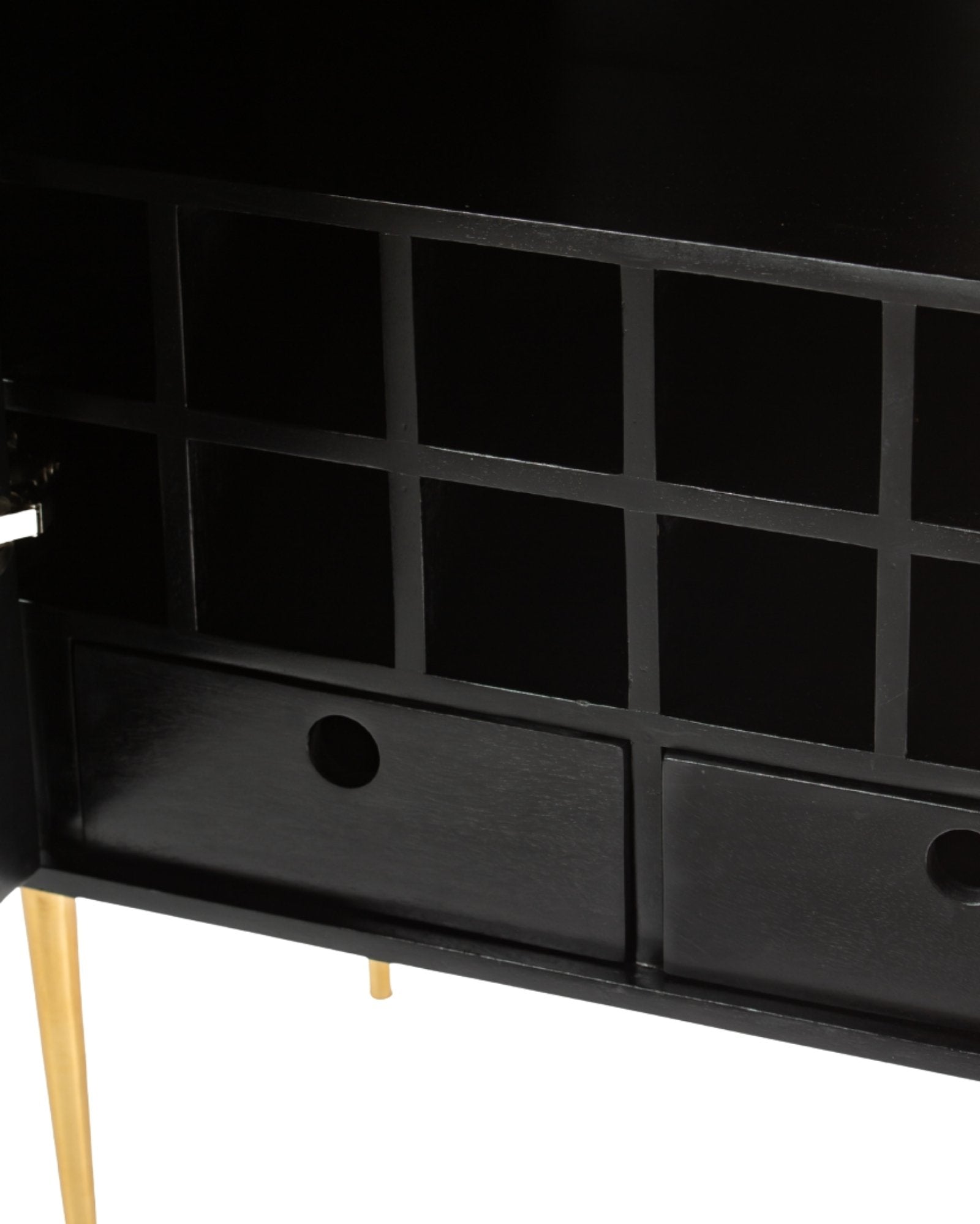 Elnaz Bar Cabinet - Black & White Bone Inlay by Tabeer Homes