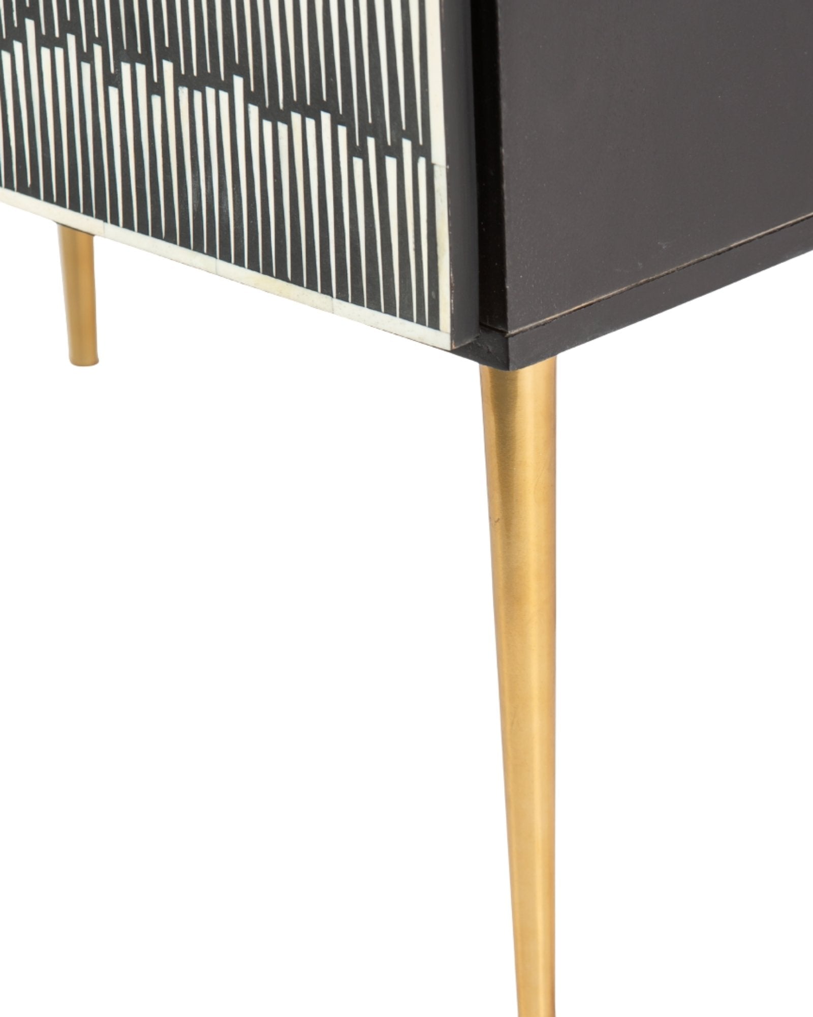 Elnaz Bar Cabinet - Black & White Bone Inlay by Tabeer Homes