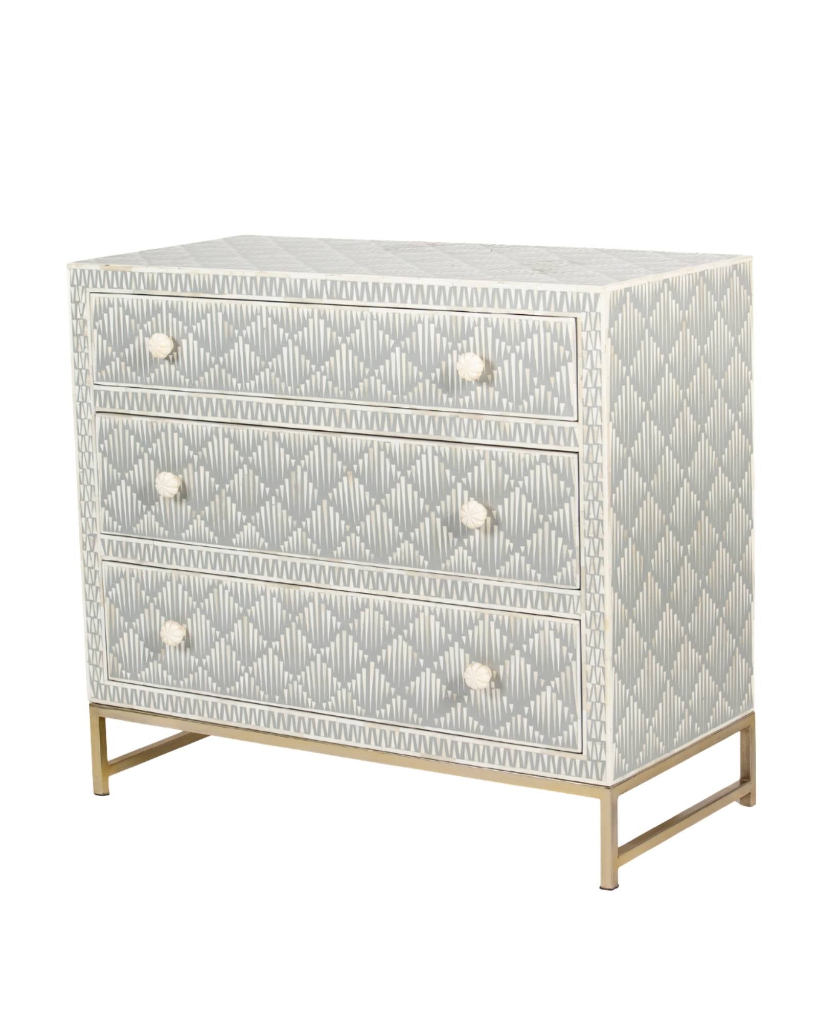 Elnaz Chest of Drawers - Grey Bone Inlay - Tabeer Homes