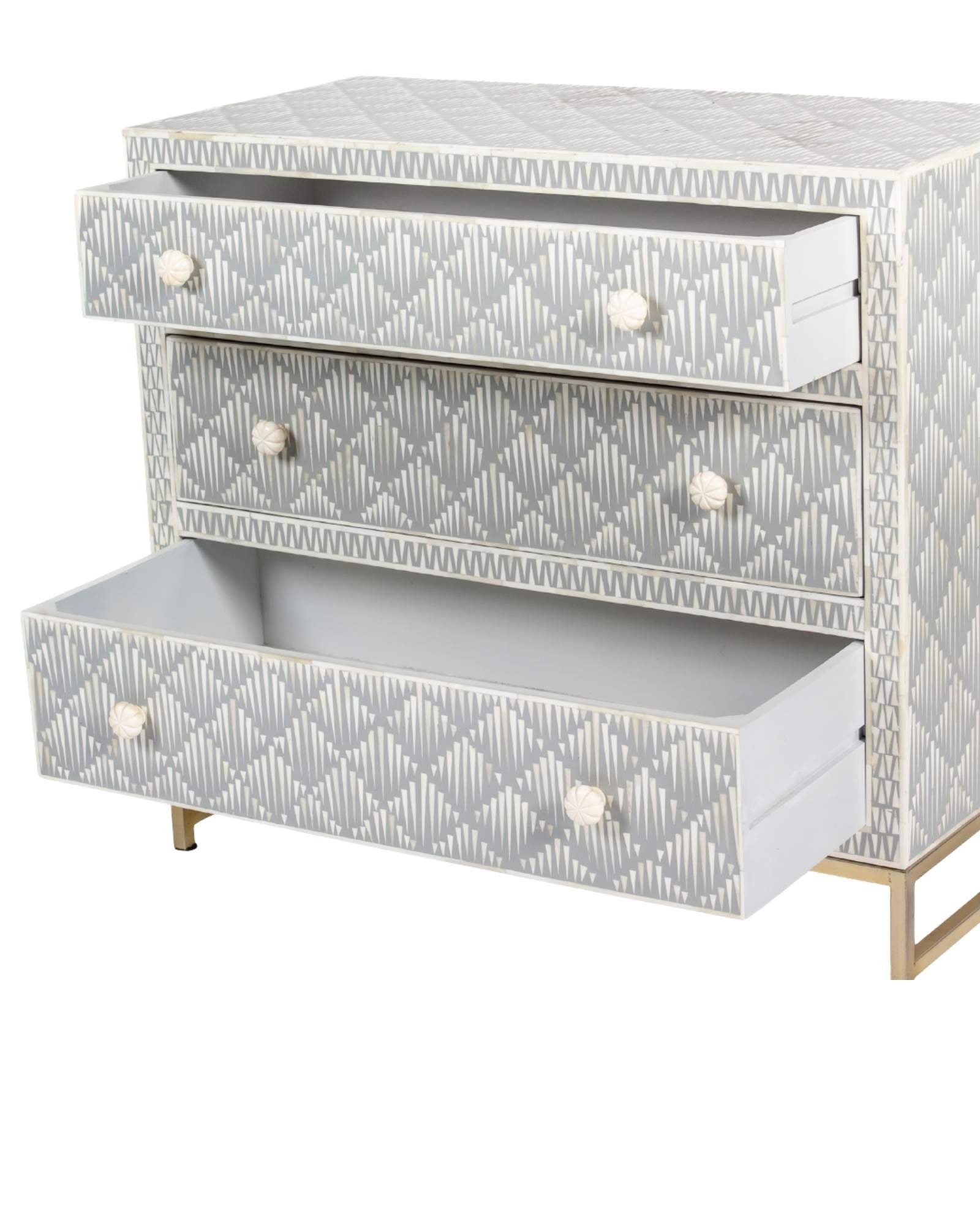 Elnaz Chest of Drawers - Grey Bone Inlay - Tabeer Homes