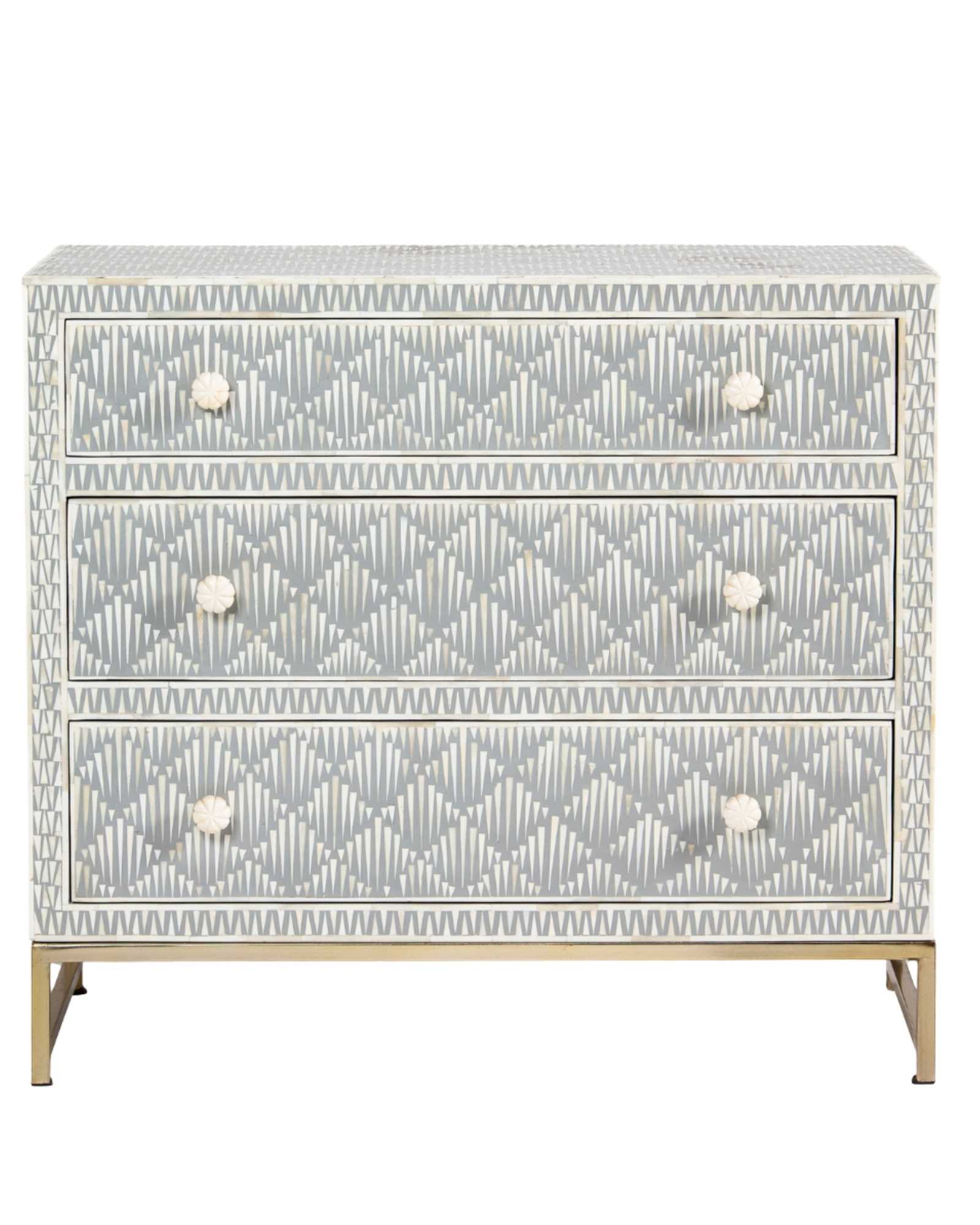 Elnaz Chest of Drawers - Grey Bone Inlay - Tabeer Homes