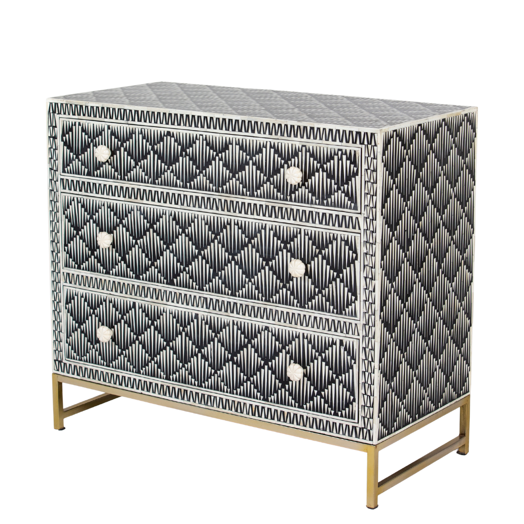 Elnaz Chest of Drawers - Black Bone Inlay - Tabeer Homes