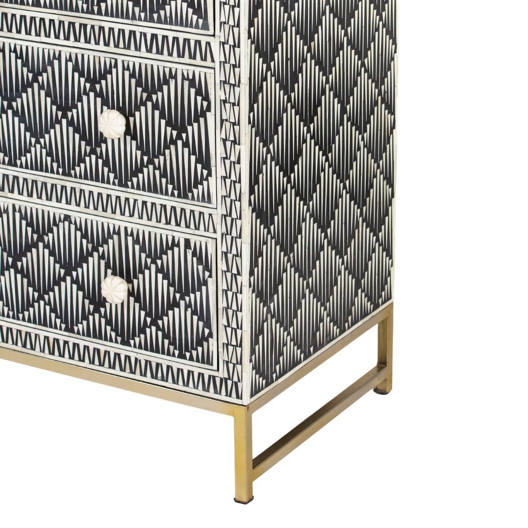 Elnaz Chest of Drawers - Black Bone Inlay - Tabeer Homes