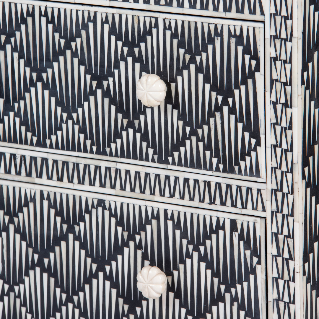 Elnaz Chest of Drawers - Black Bone Inlay - Tabeer Homes