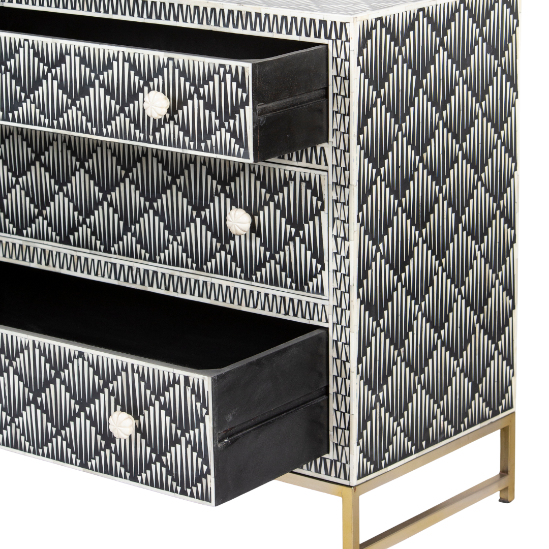Elnaz Chest of Drawers - Black Bone Inlay - Tabeer Homes