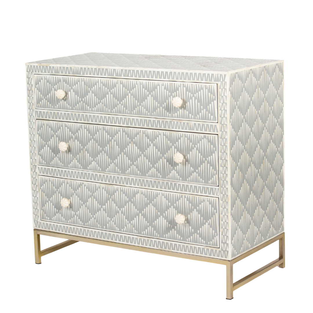 Elnaz Chest of Drawers - Grey Bone Inlay - Tabeer Homes