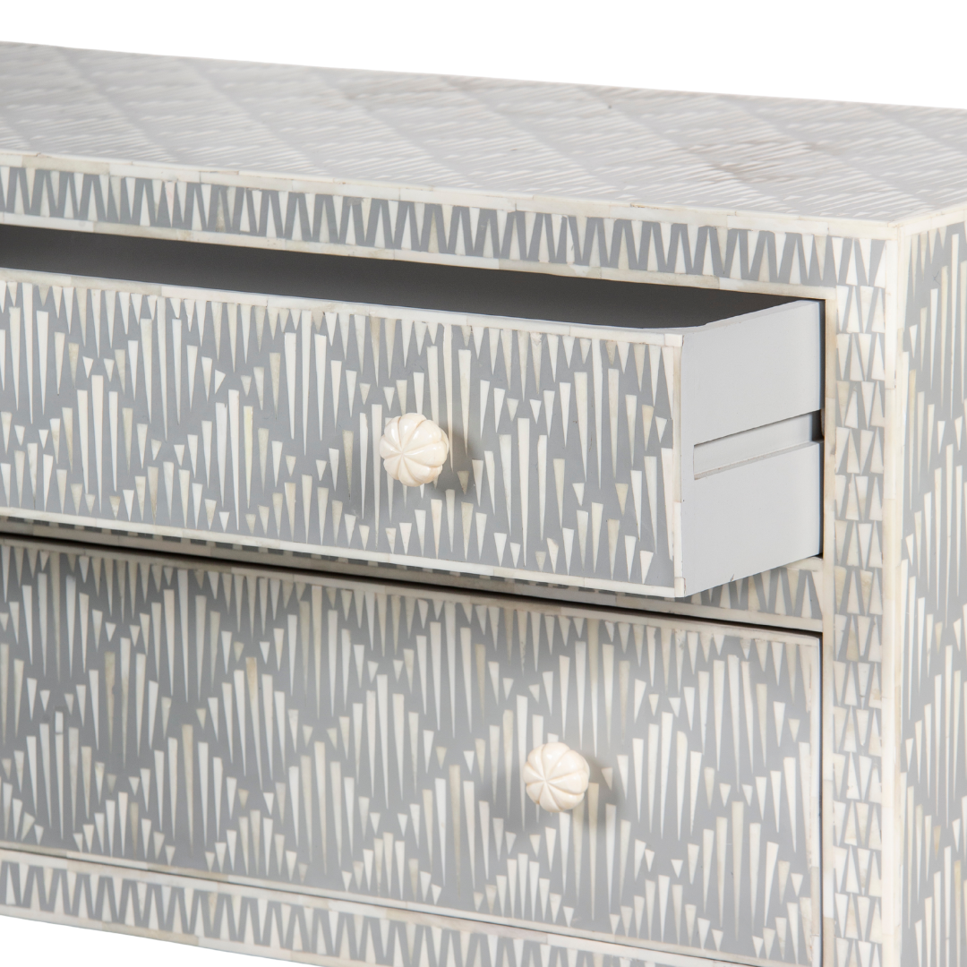 Elnaz Chest of Drawers - Grey Bone Inlay - Tabeer Homes