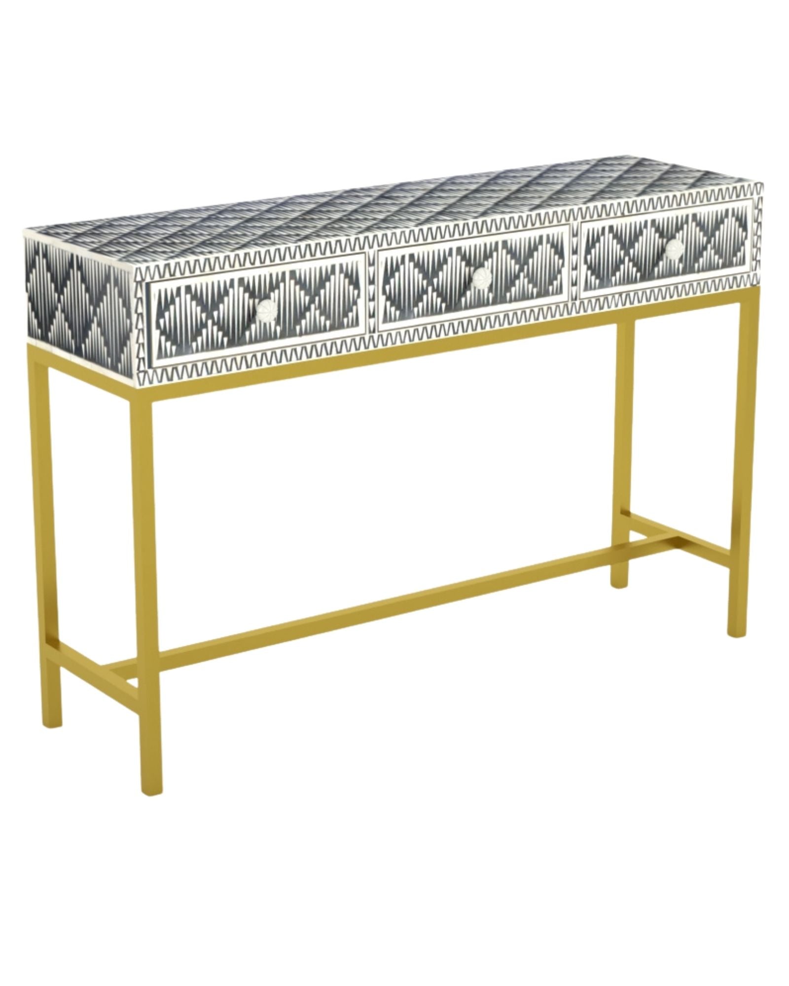 Elnaz Dresser Console - Black Bone Inlay