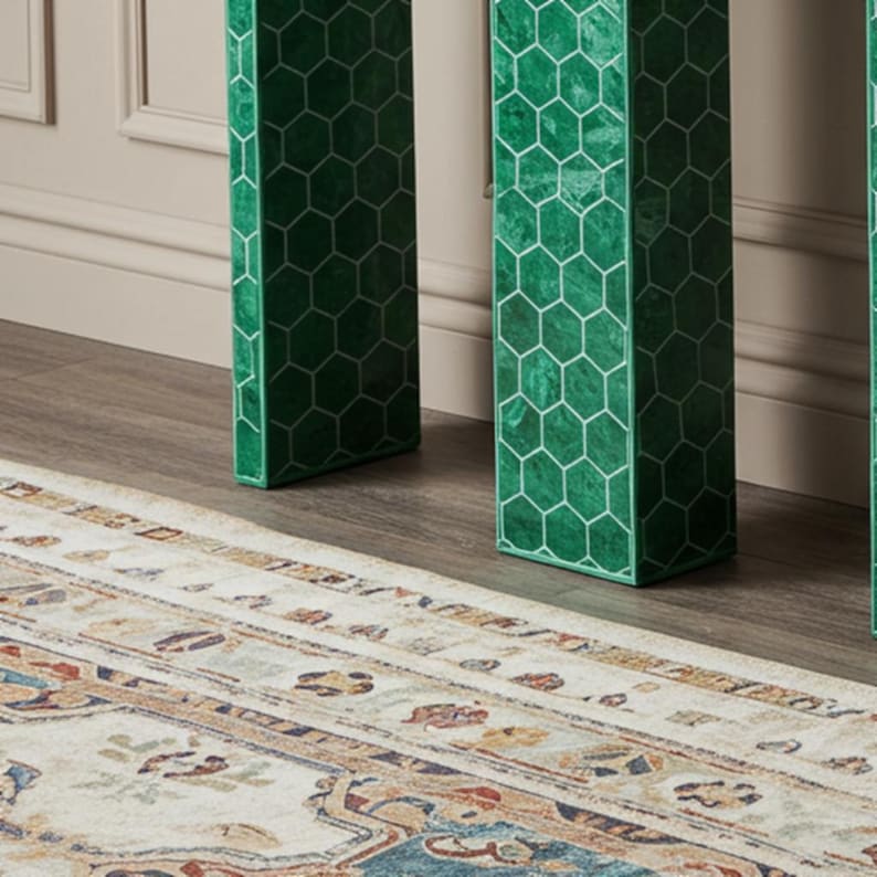 Emera Console Table - Green Bone Inlay by Tabeer Homes