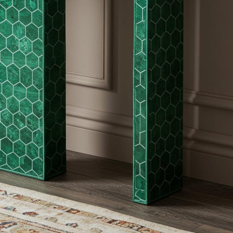 Emera Console Table - Green Bone Inlay by Tabeer Homes