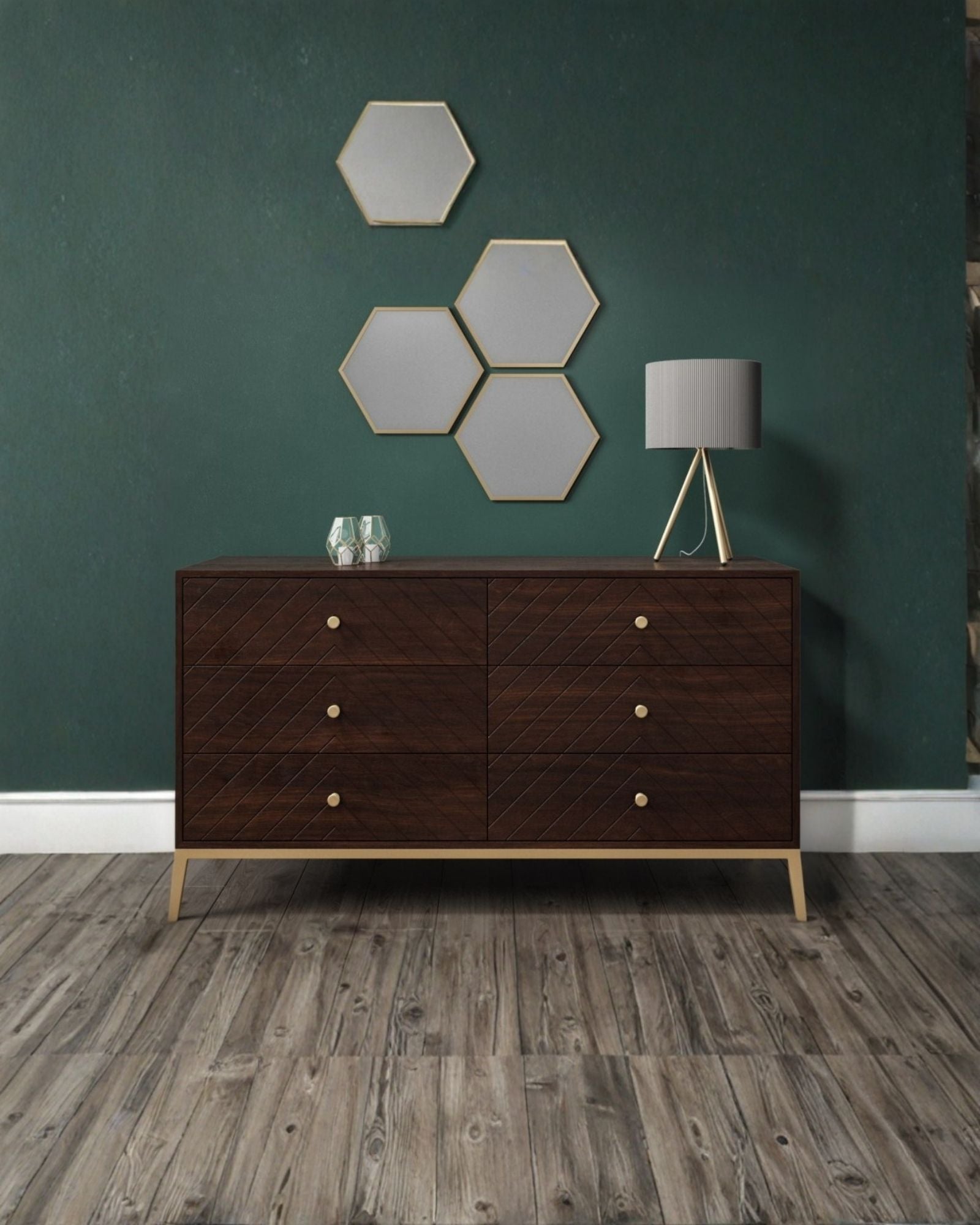 Ewan Big Chest of Drawers - Dark Wood - Tabeer Homes