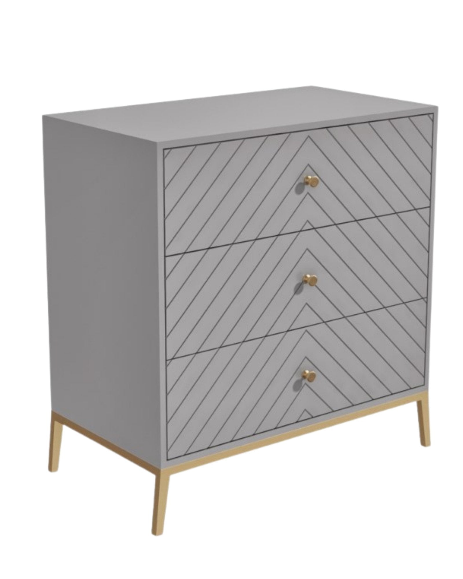 Ewan Small Chest of Drawers - Grey Wood - Tabeer Homes
