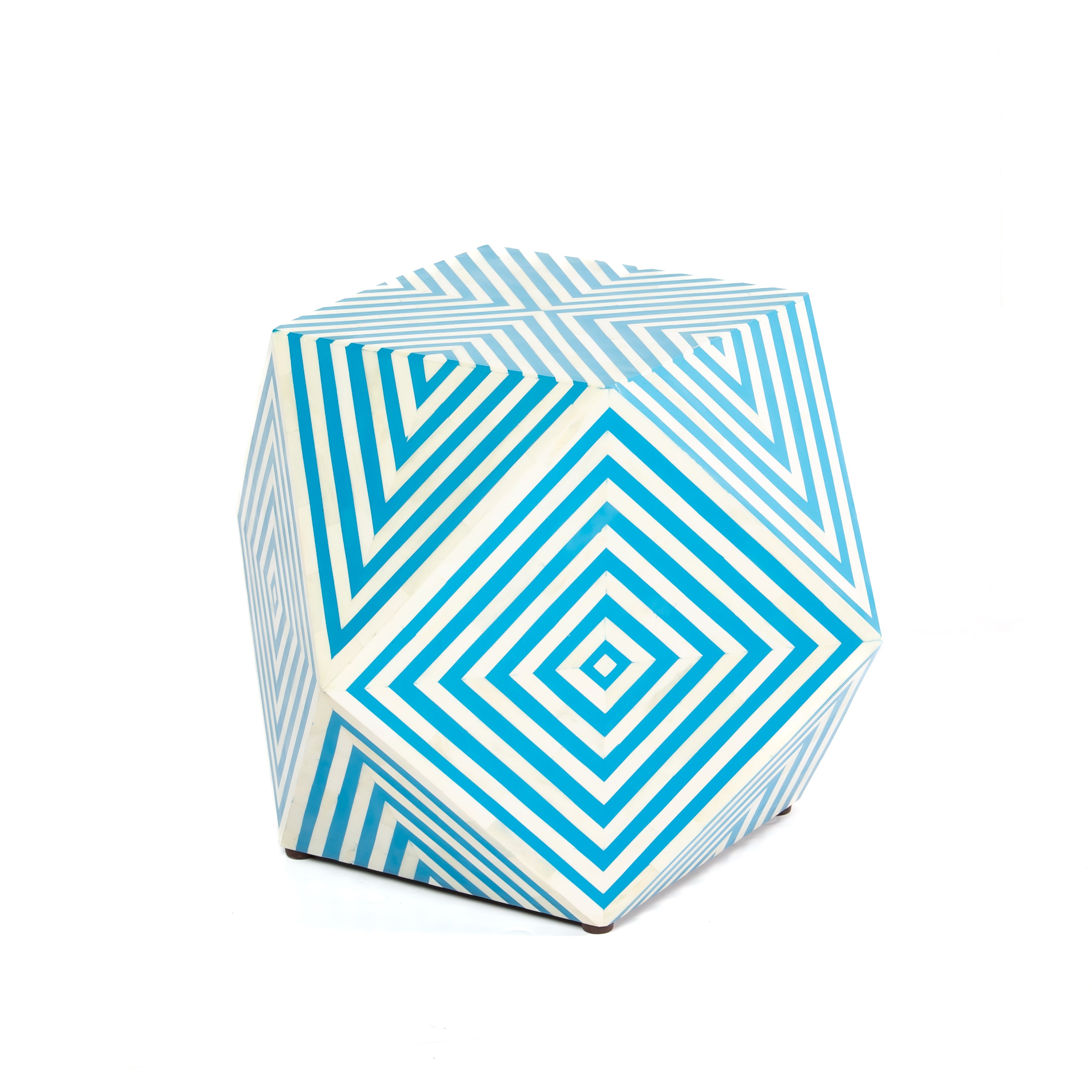 طاولة جانبية آريان - ترصيع باللون الأزرق