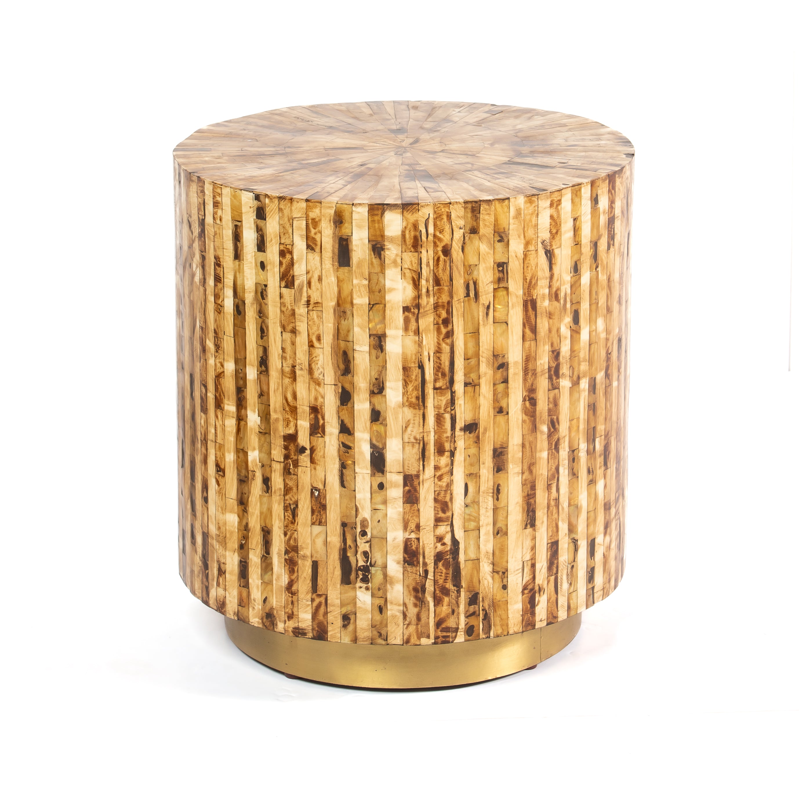 طاولة منزل جانبية - مرصعة بصدف اللؤلؤ البني