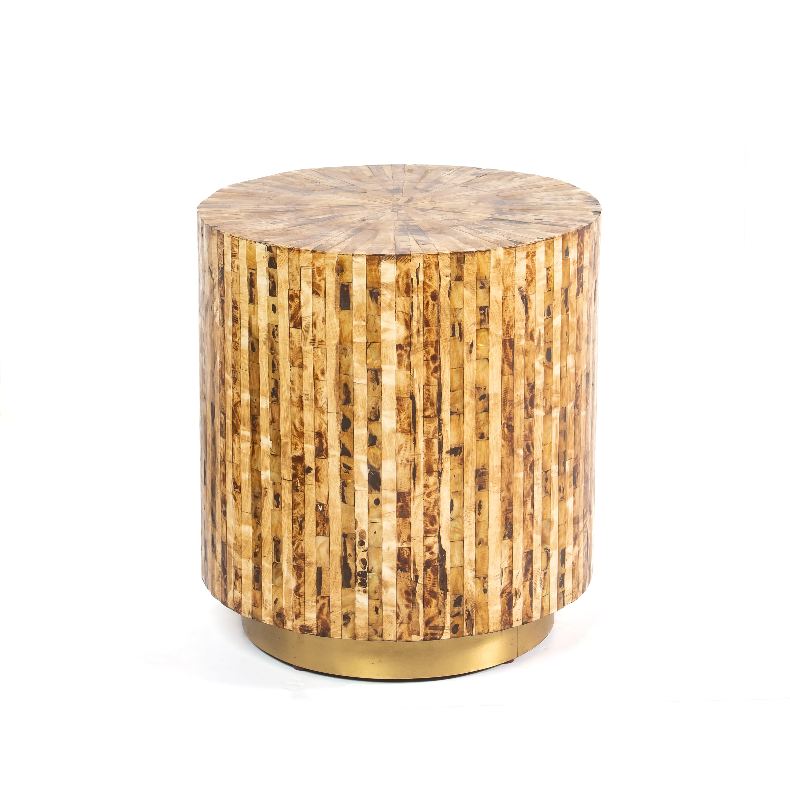 طاولة منزل جانبية - مرصعة بصدف اللؤلؤ البني