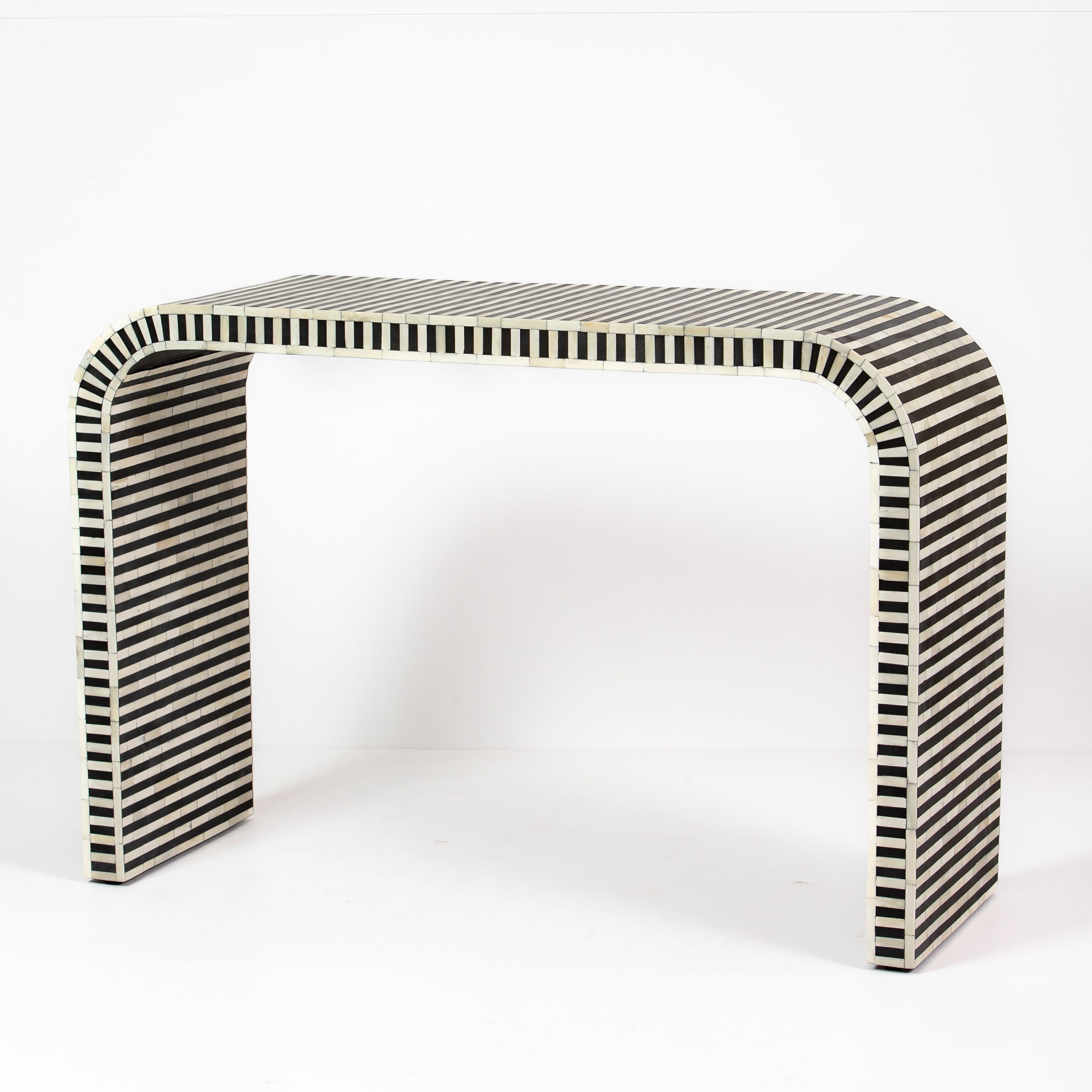 Saphed Console Table - Black & White Bone Inlay