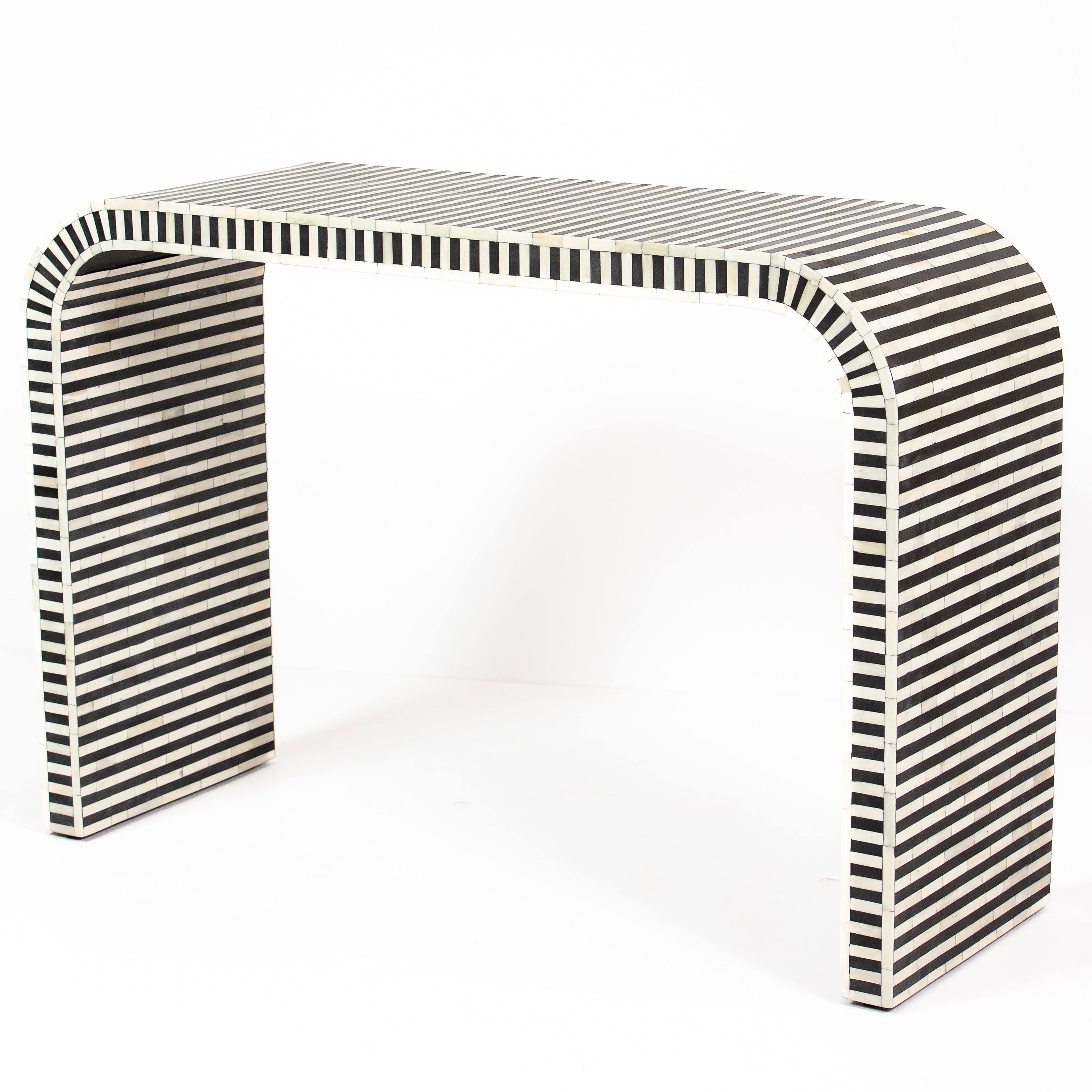 Saphed Console Table - Black & White Bone Inlay