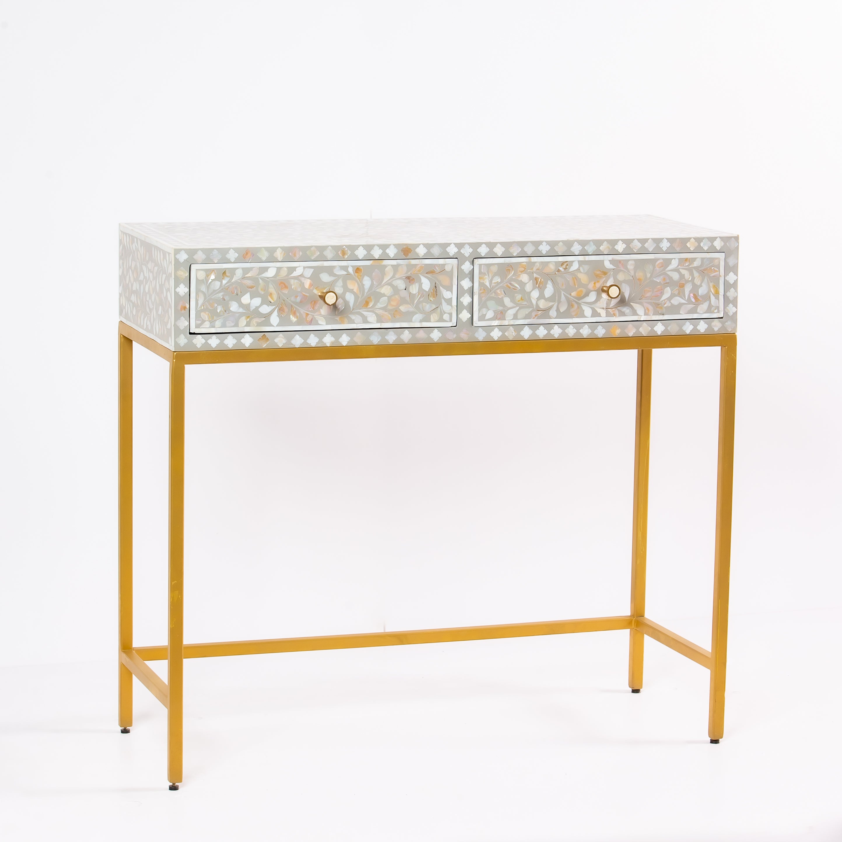 Iris Mini Dresser Console - Grey Mother of Pearl Inlay