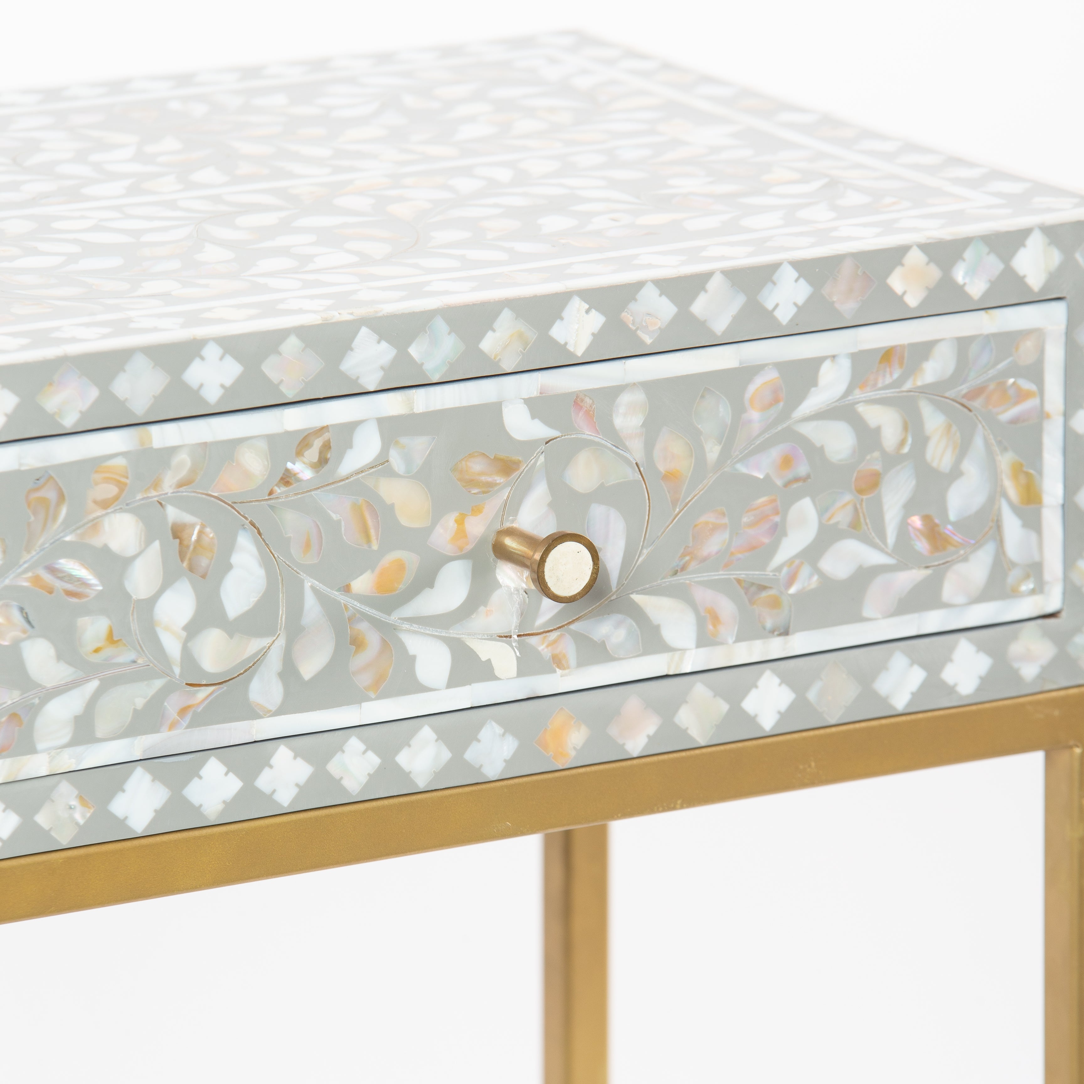 وحدة تسريحة صغيرة آيريس - مرصعة بأم اللؤلؤ الرمادي